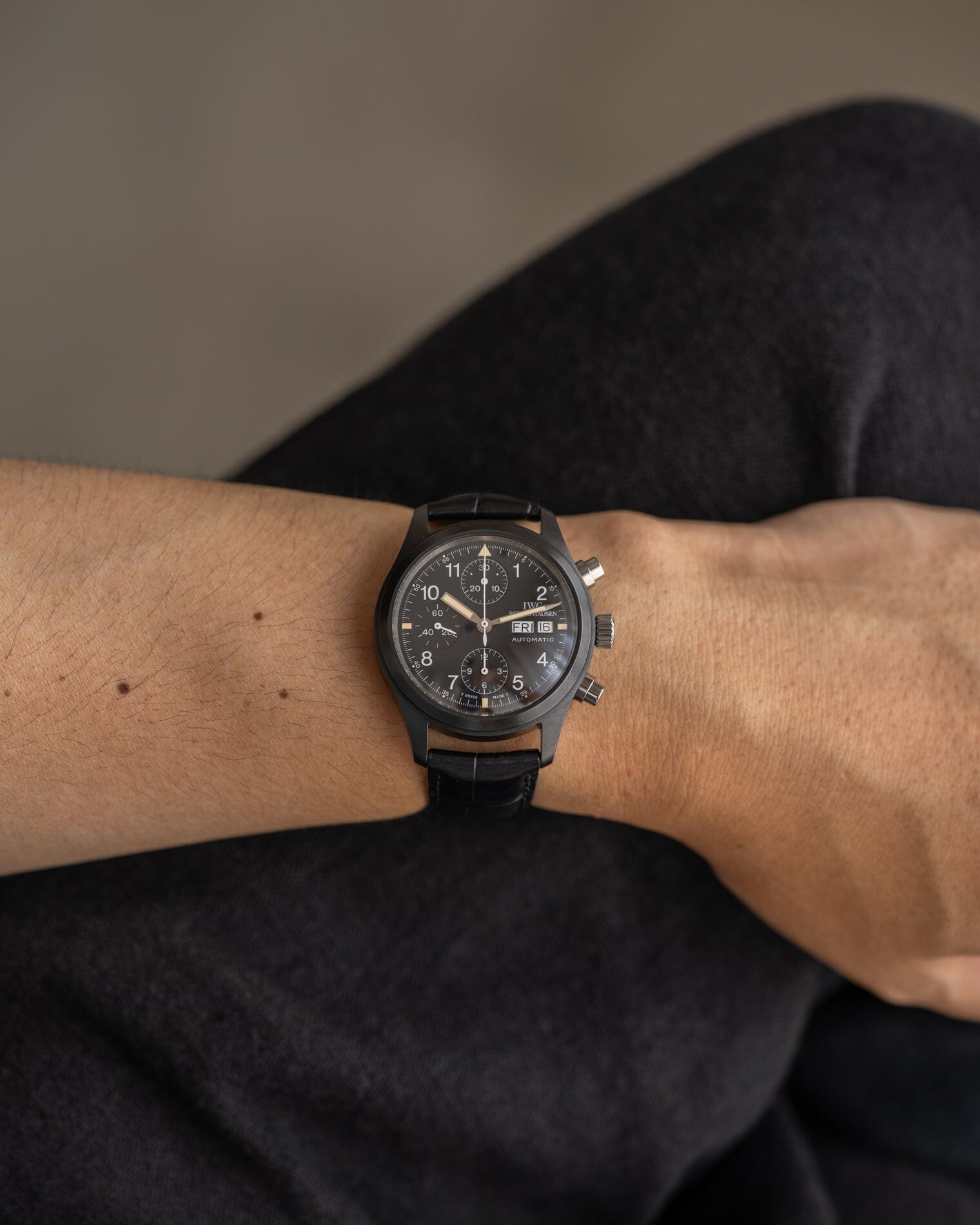 IWC フリーガークロノグラフ 3705 ”ブラックフリーガー" 保証書付き Watch IWC