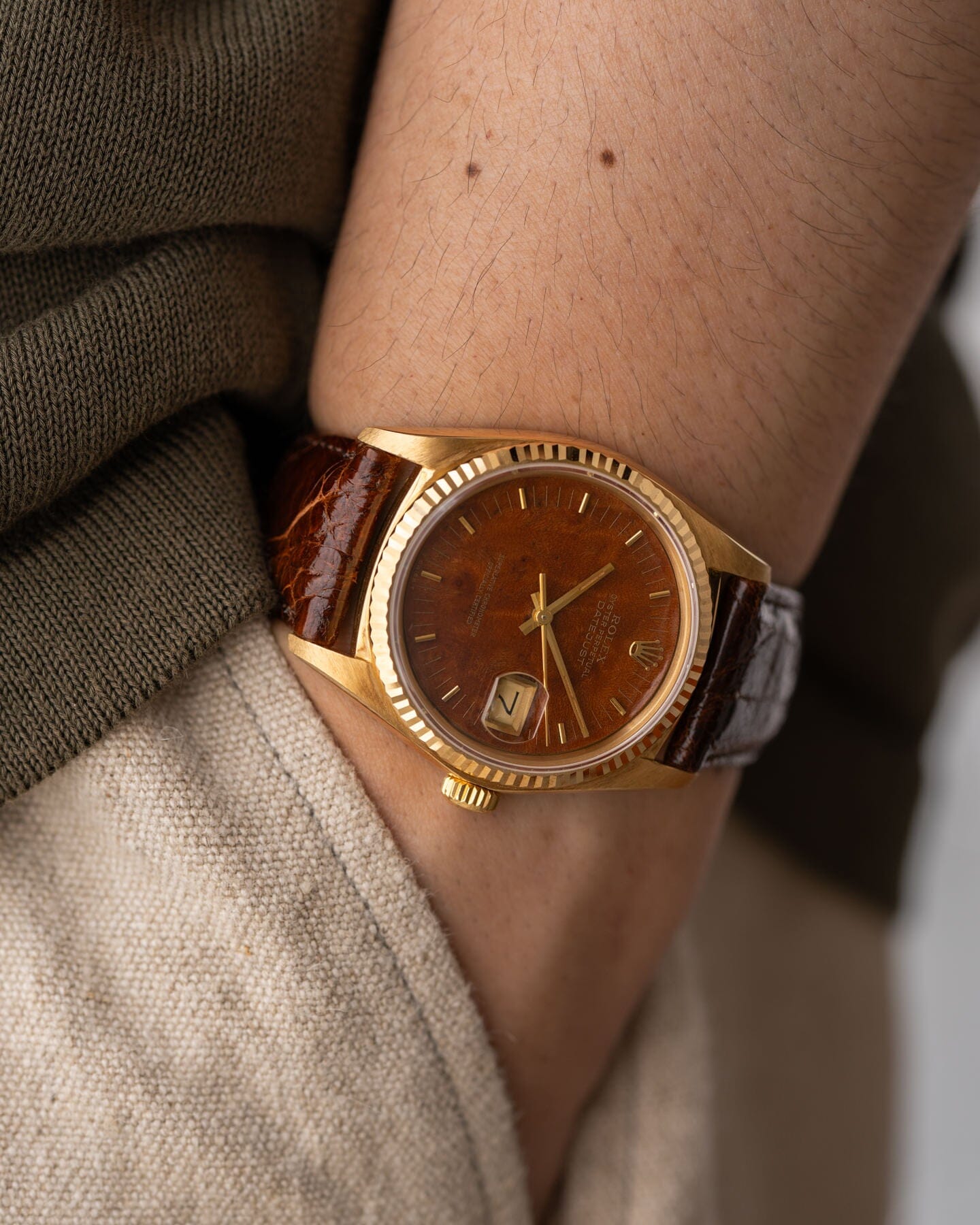 Rolex Datejust 16018 YG Mahogany Dial Watch ROLEX