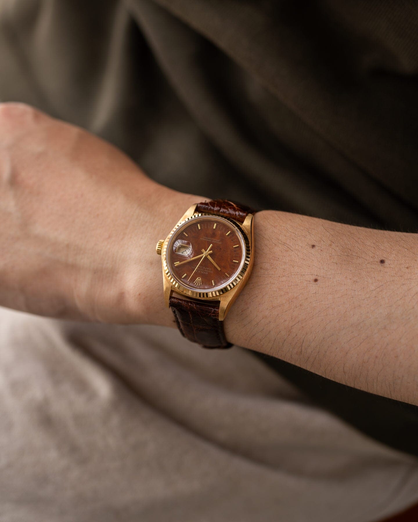 Rolex Datejust 16018 YG Mahogany Dial Watch ROLEX
