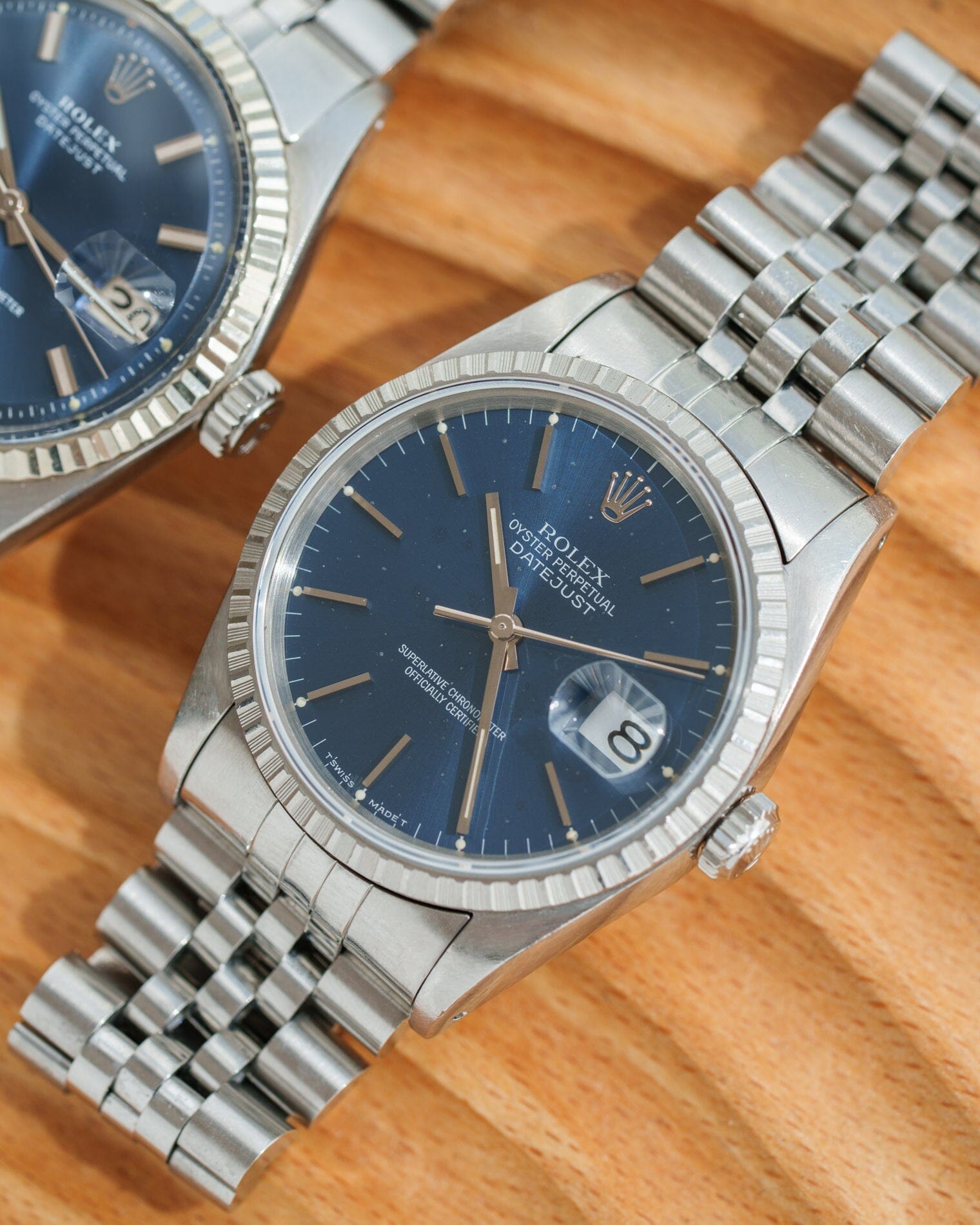 ロレックス デイトジャスト 16220 ブルーダイアモンドダストダイアル Watch ROLEX
