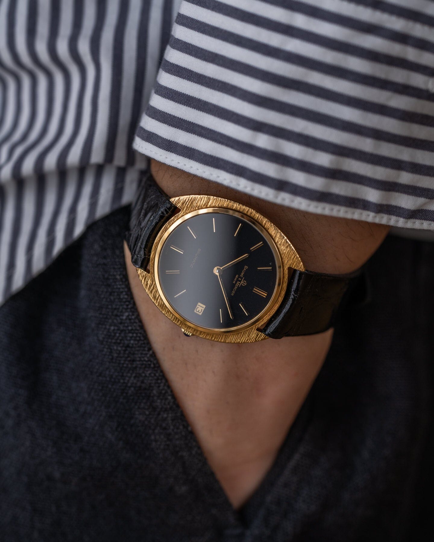 Baume&Mercier ボーマティック 35114 YG ブラック バーク仕上げ Watch BAUME&MERCIER