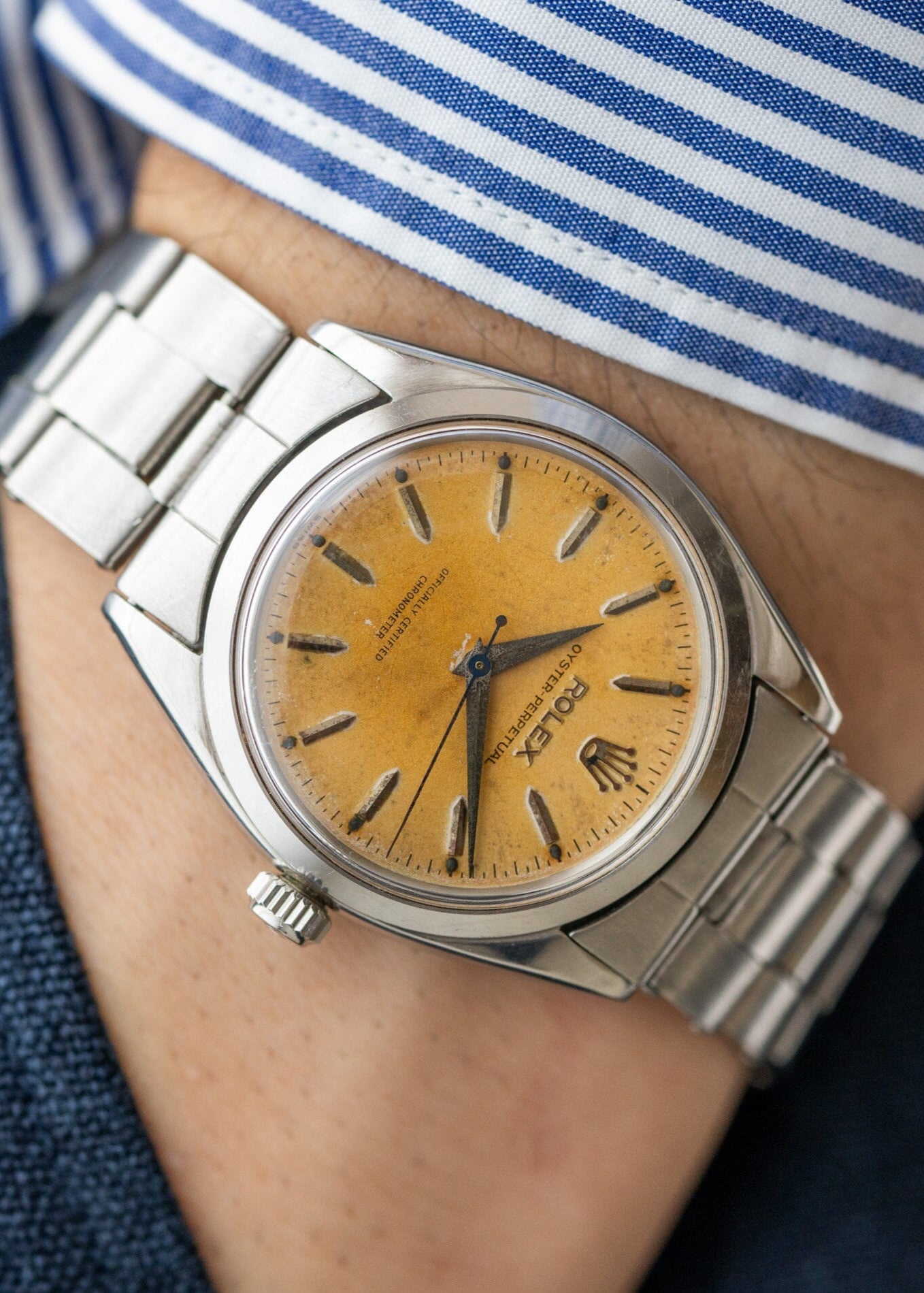 Rolex オイスターパーペチュアル 6564 アイボリー 保証書付き Watch ROLEX