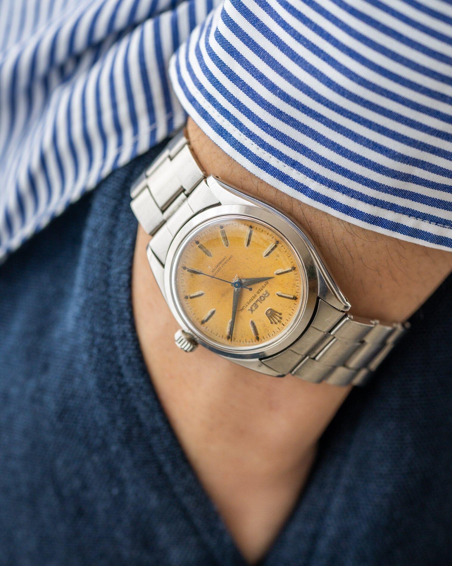 Rolex オイスターパーペチュアル 6564 アイボリー 保証書付き Watch ROLEX