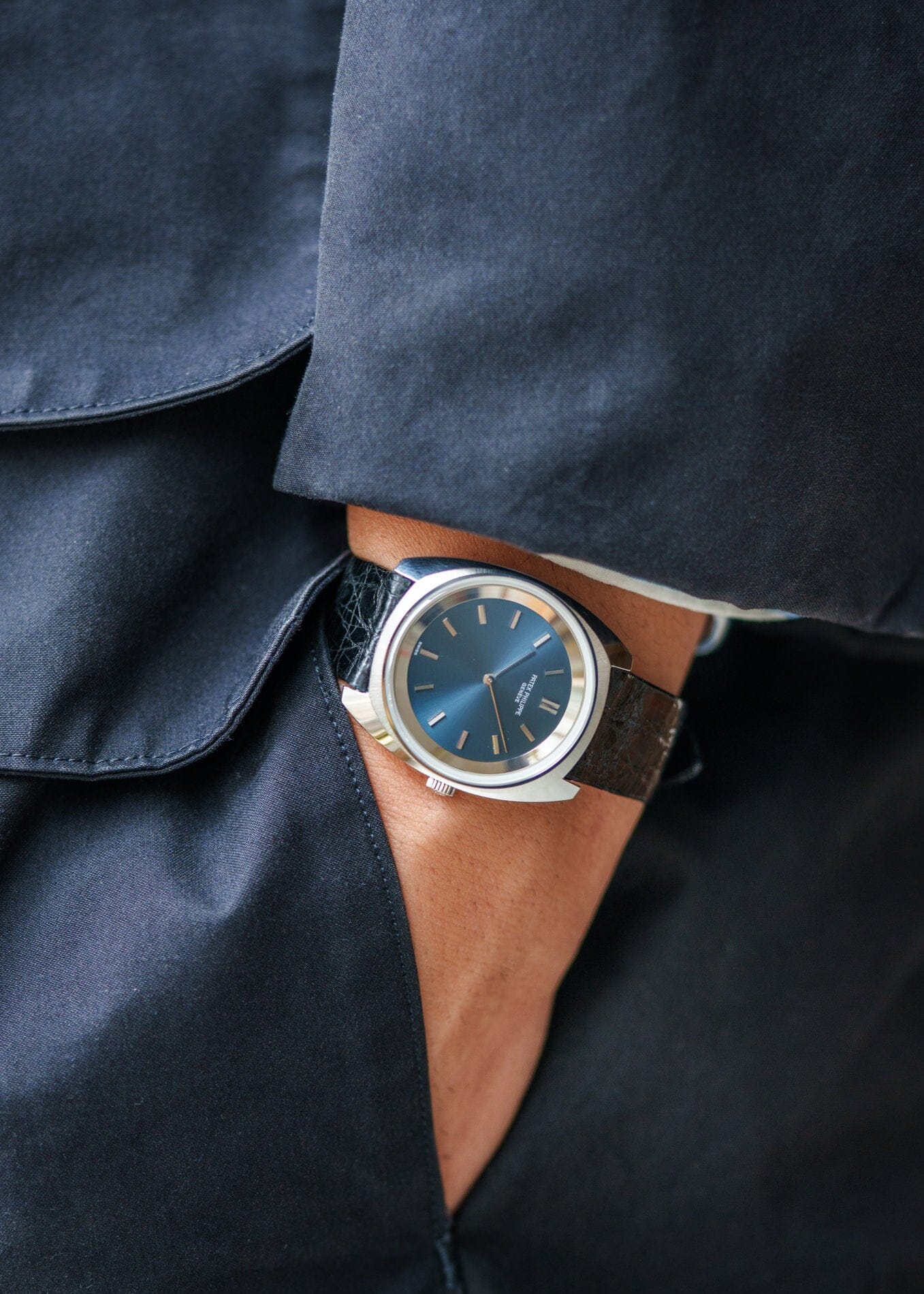 Patek Philippe カラトラバ 3579 スティール ブルーダイアル 修理明細書付き Watch PATEK PHILIPPE