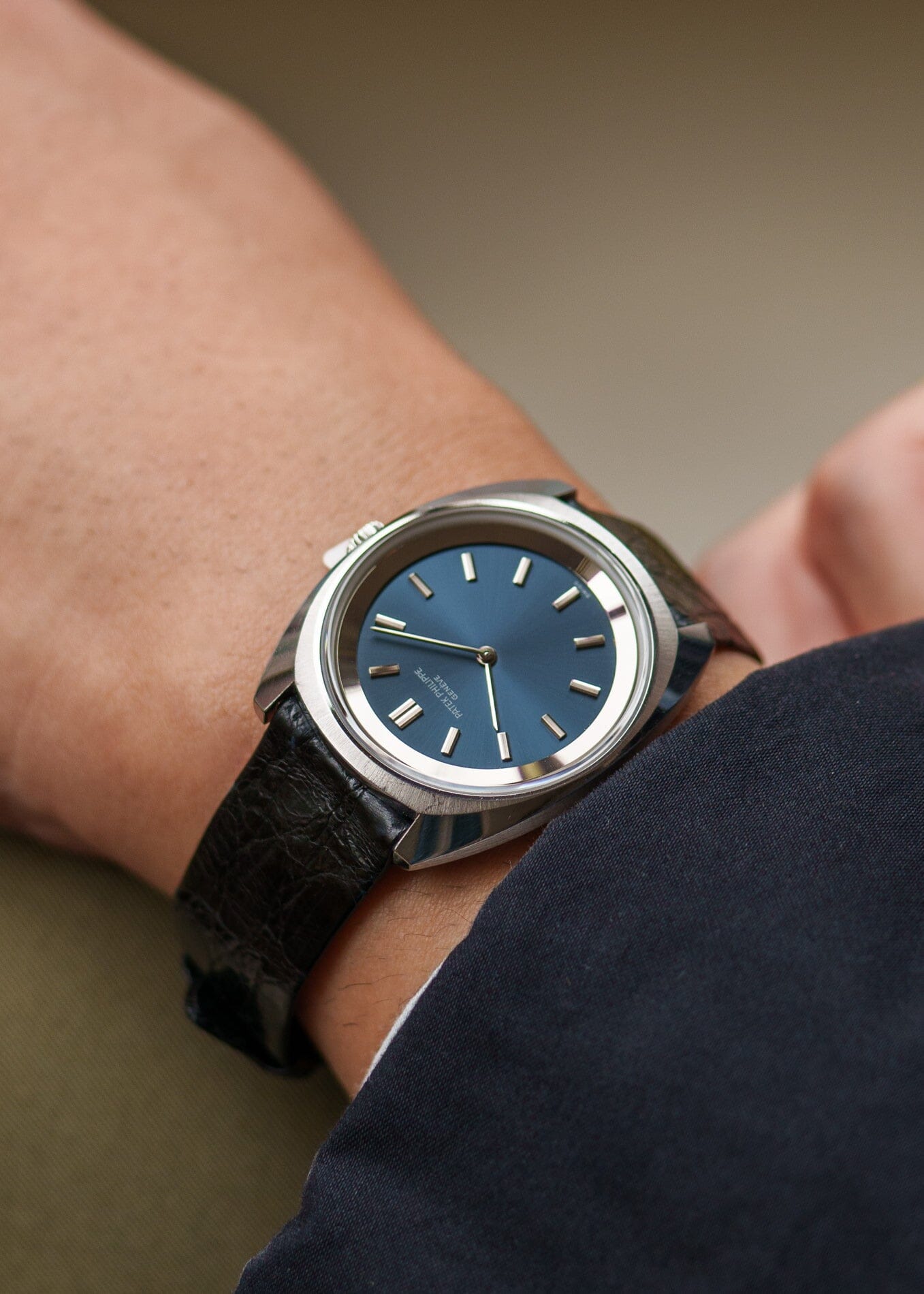 Patek Philippe カラトラバ 3579 スティール ブルーダイアル 修理明細書付き Watch PATEK PHILIPPE