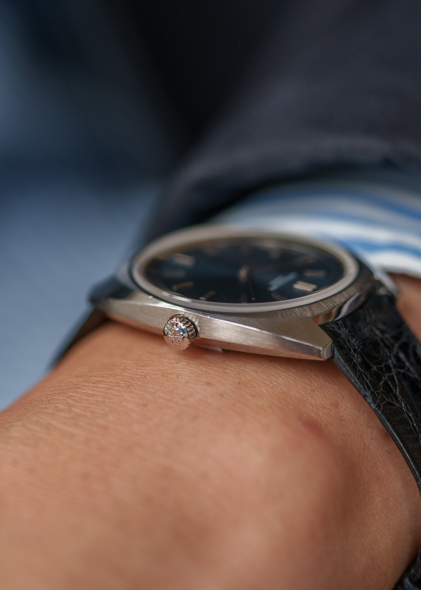 Patek Philippe カラトラバ 3579 スティール ブルーダイアル 修理明細書付き Watch PATEK PHILIPPE