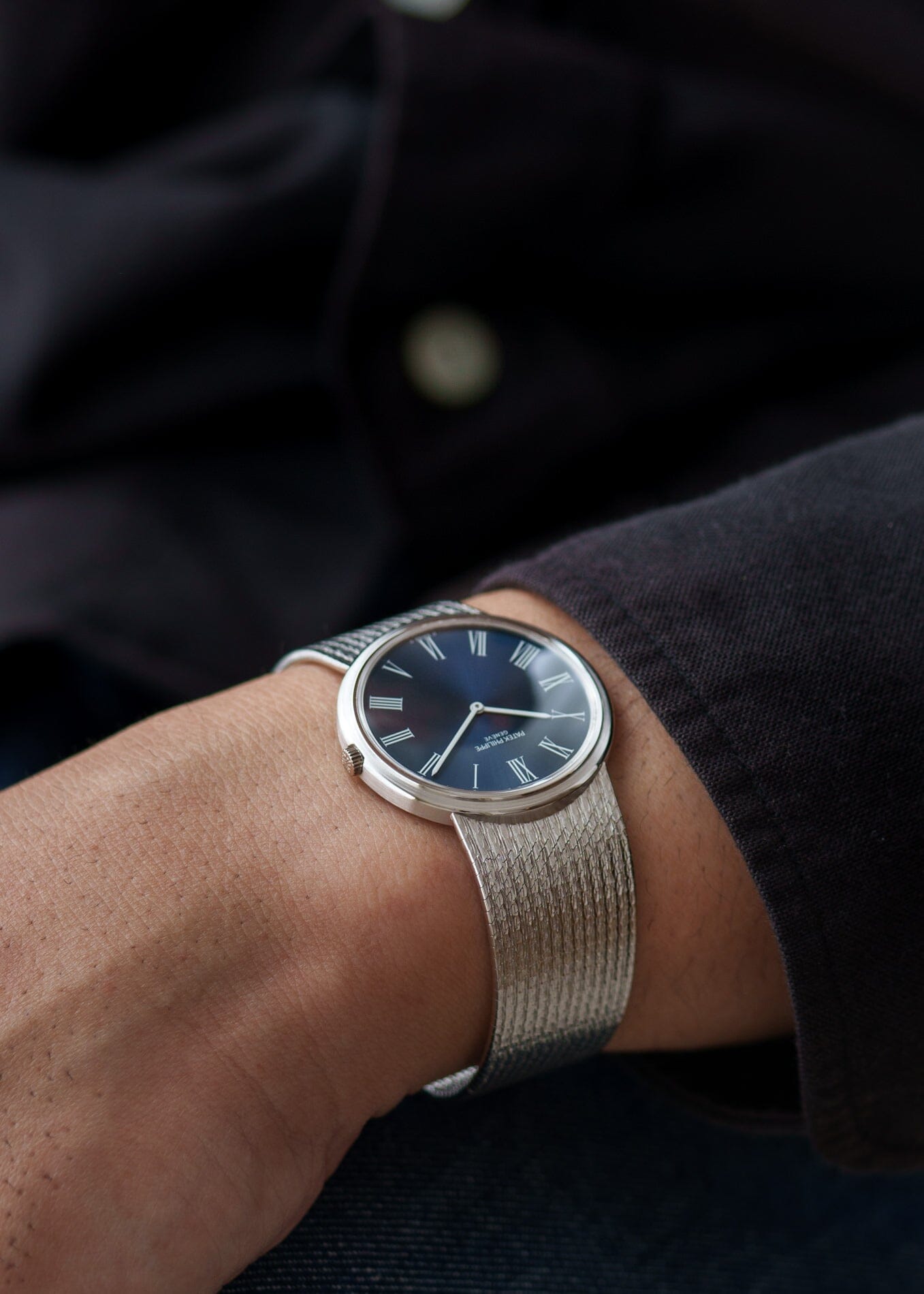 Patek Philippe カラトラバ 3591 WG 自動巻き ブルーダイアル アーカイブ/修理明細書付 Watch PATEK PHILIPPE