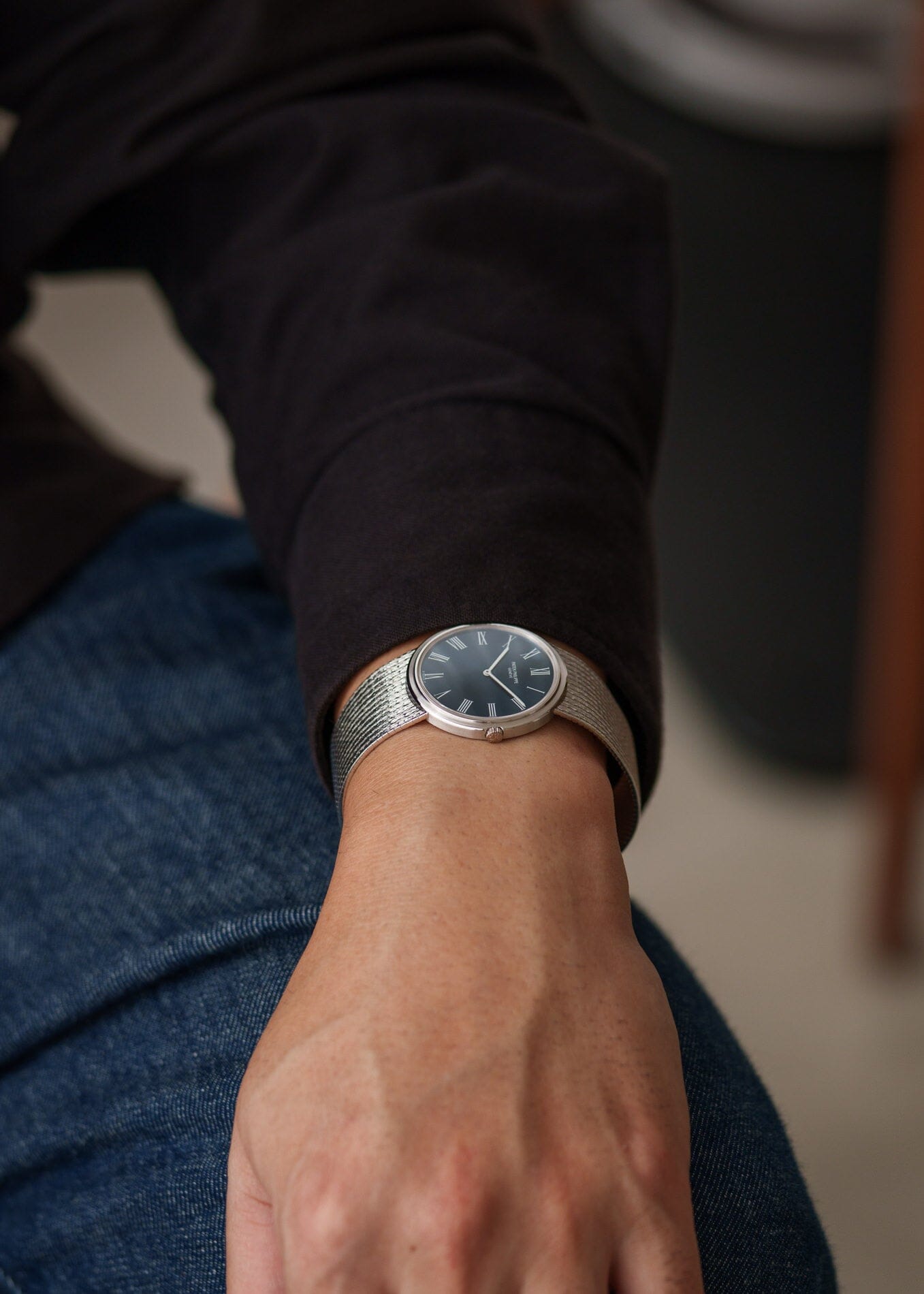 Patek Philippe カラトラバ 3591 WG 自動巻き ブルーダイアル アーカイブ/修理明細書付 Watch PATEK PHILIPPE