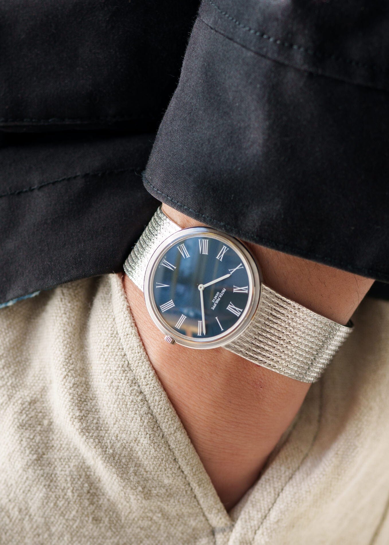 Patek Philippe カラトラバ 3591 WG 自動巻き ブルーダイアル アーカイブ/修理明細書付 Watch PATEK PHILIPPE