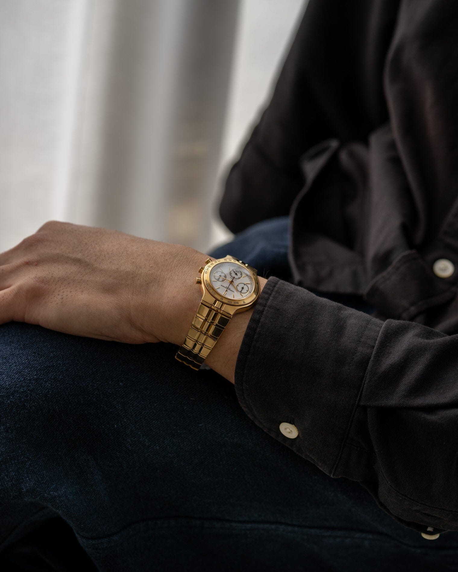 Vacheron Constantin フィディアス 49001 YG クロノグラフ ホワイトエナメルダイアル Watch VACHERON CONSTANTIN