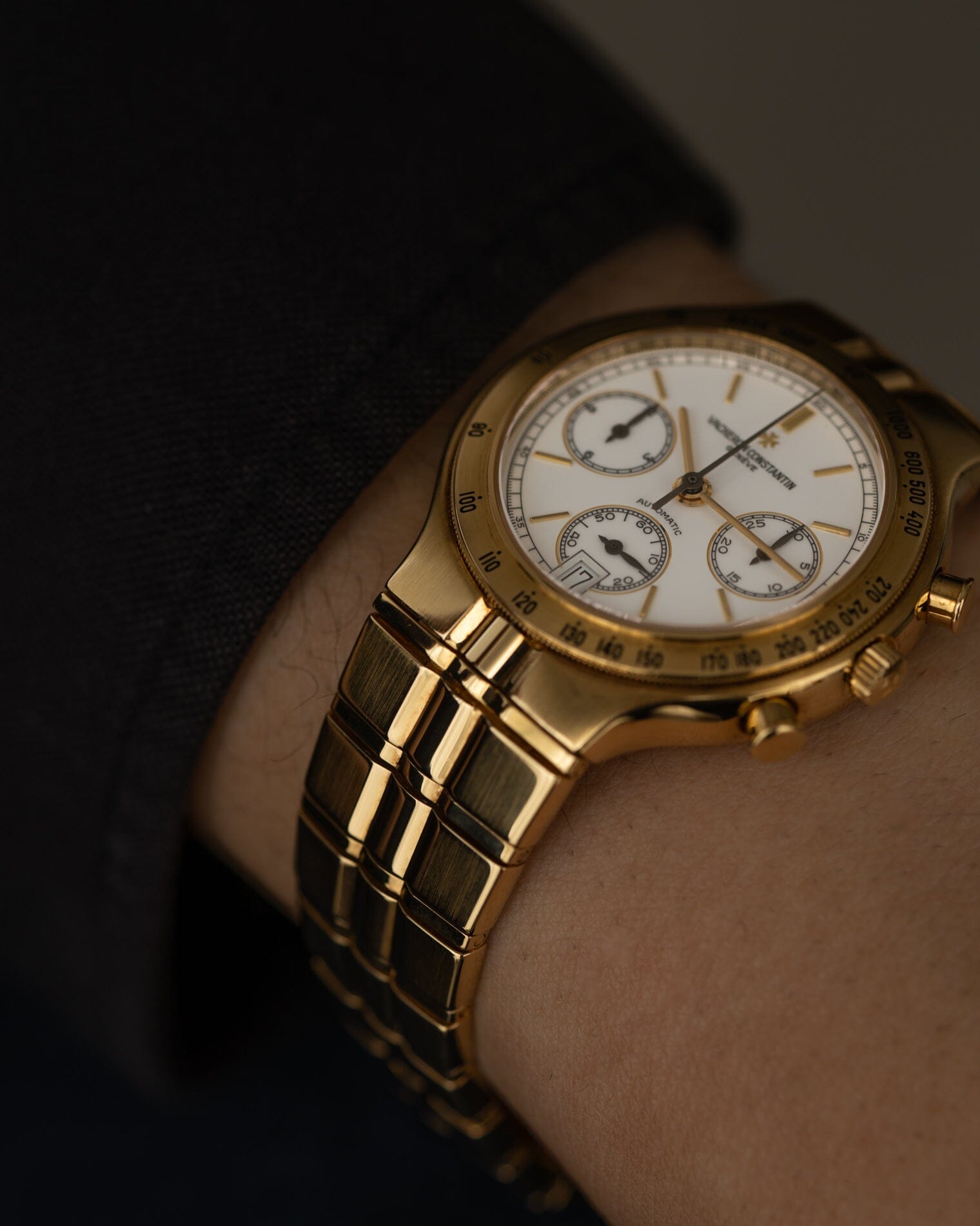 Vacheron Constantin フィディアス 49001 YG クロノグラフ ホワイトエナメルダイアル Watch VACHERON CONSTANTIN