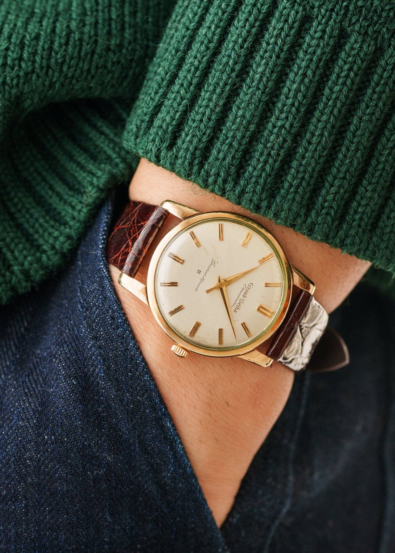 GRAND SEIKO FIRST J14070 彫り文字盤 最初期 Watch SEIKO