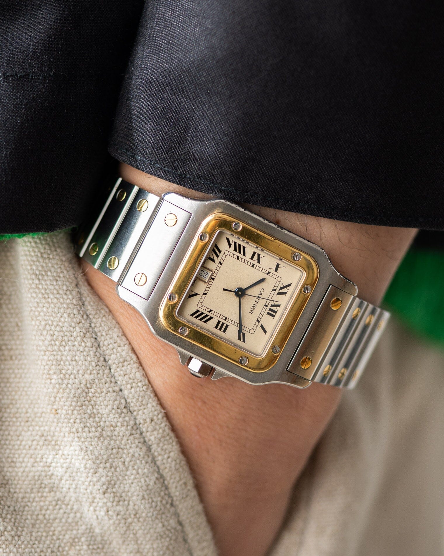 Cartier サントス ガルベ LM アイボリーローマン Watch CARTIER