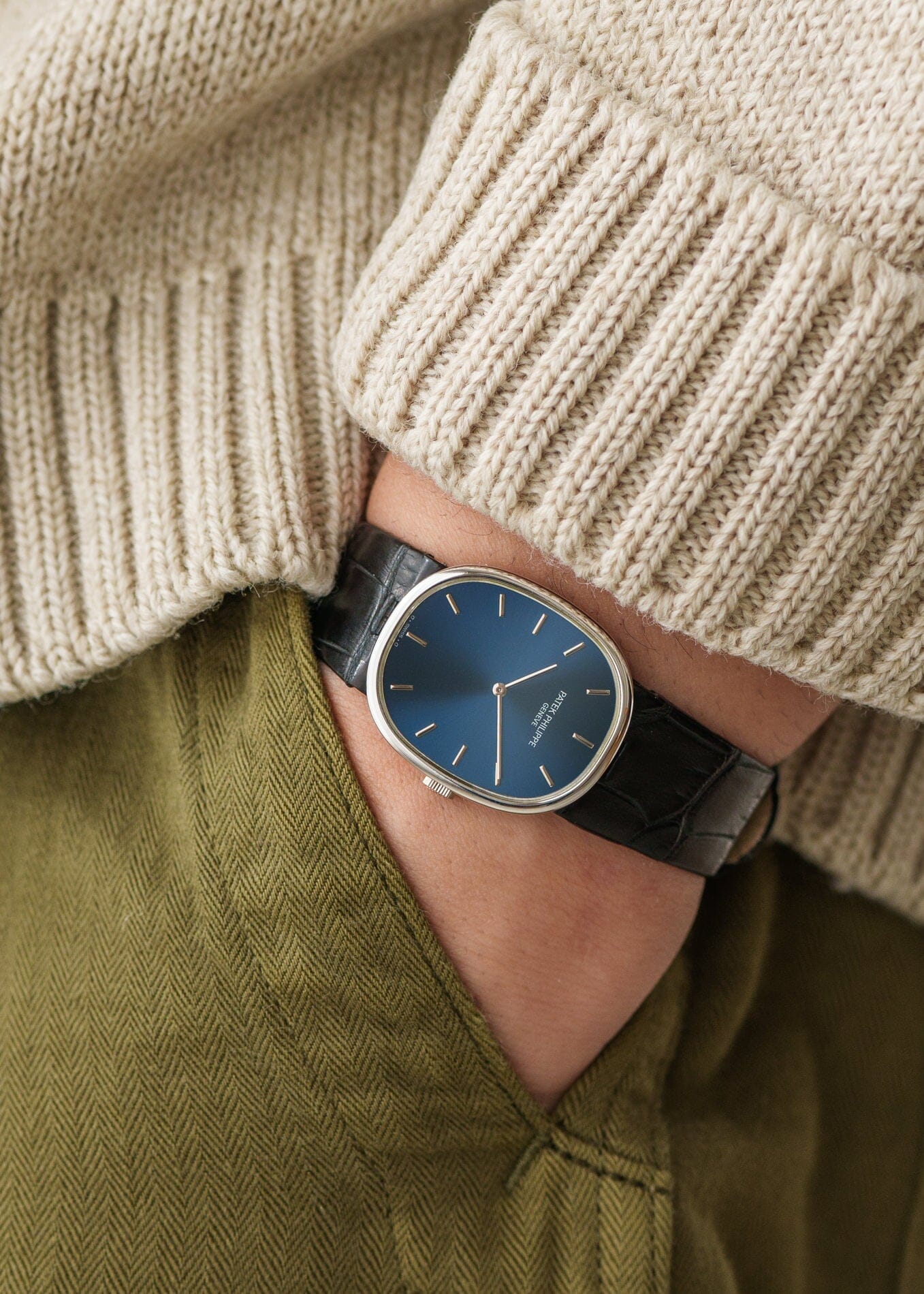 Patek Philippe ゴールデンエリプス 3848 WG ブルーシグマダイアル Watch PATEK PHILIPPE
