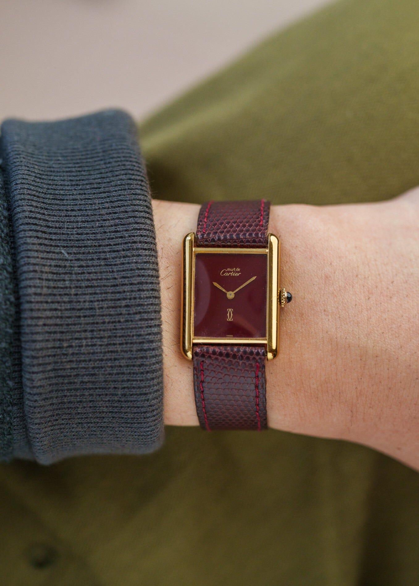カルティエ マストタンク LM ボルドー 手巻き Watch CARTIER