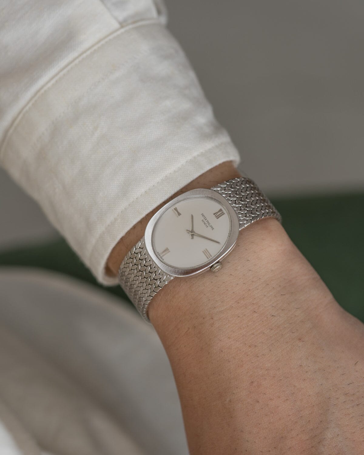 パテック フィリップ ゴールデンエリプス 3584 WG シルバーローマンダイアル Watch PATEK PHILIPPE