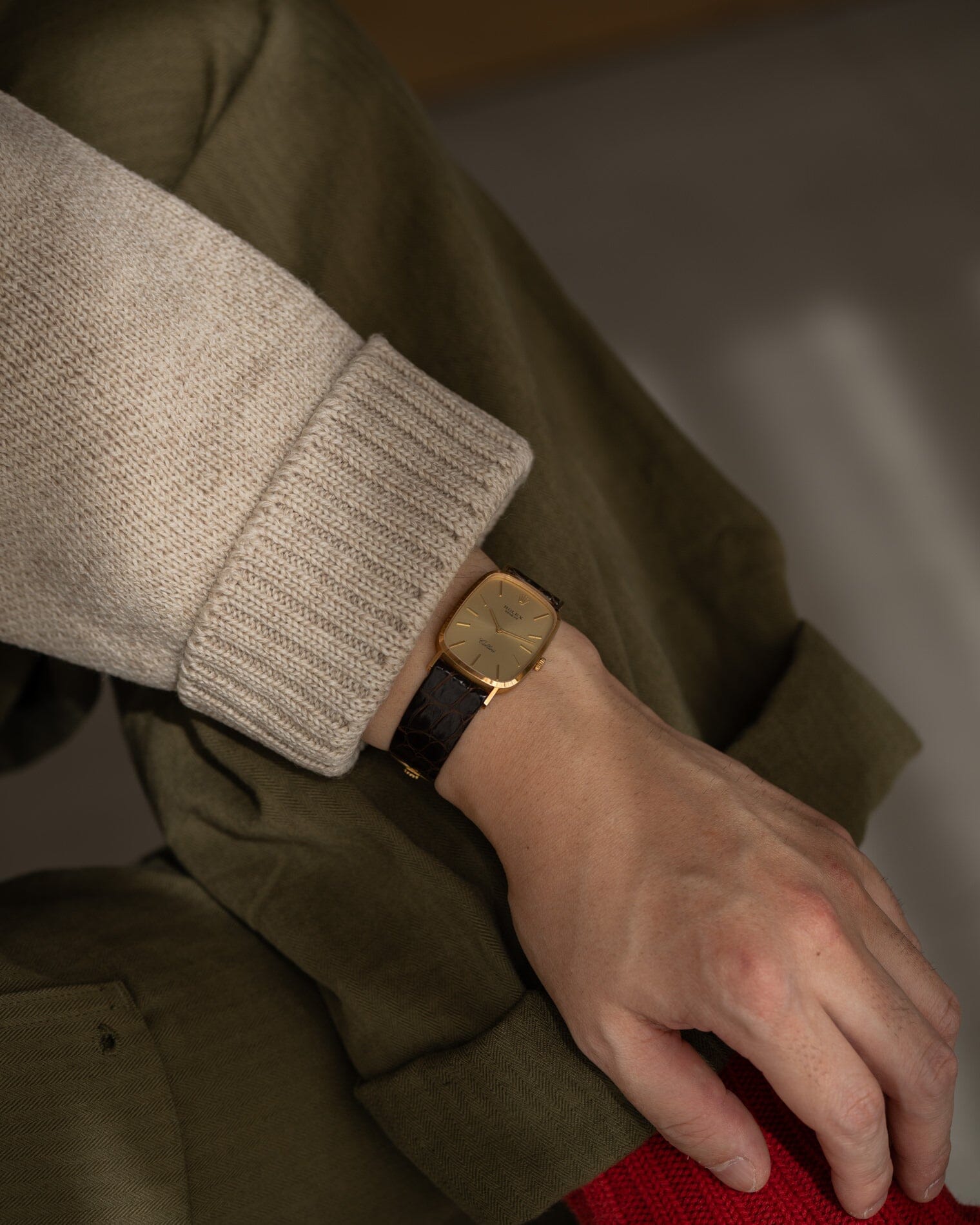 Rolex チェリーニ 4113 YG シャンパンダイアル フルセット Watch ROLEX