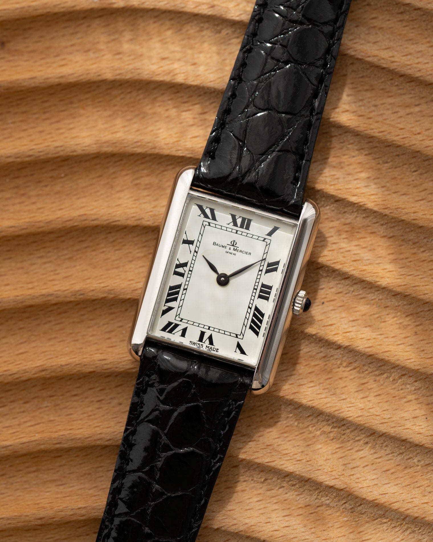 ボーム&メルシエ レクタングル 37077 WG ホワイトローマン Watch BAUME&MERCIER
