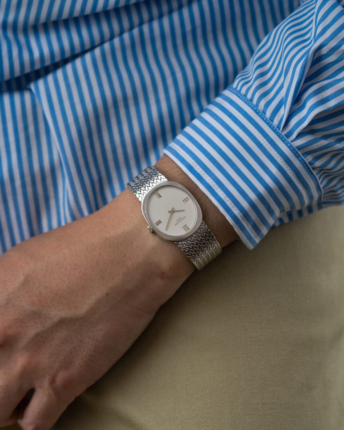 パテック フィリップ ゴールデンエリプス 3584 WG シルバーローマンダイアル Watch PATEK PHILIPPE