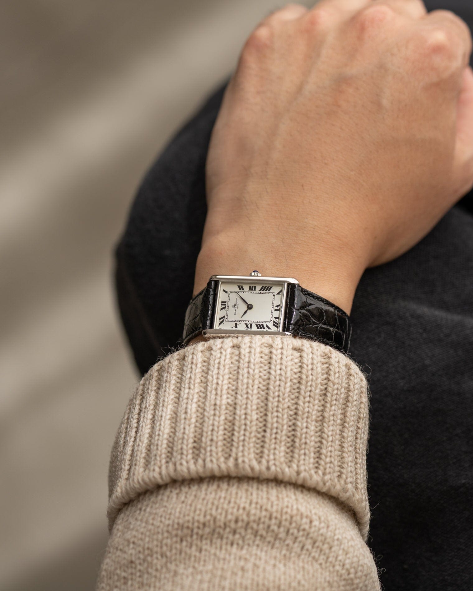 ボーム&メルシエ レクタングル 37077 WG ホワイトローマン Watch BAUME&MERCIER