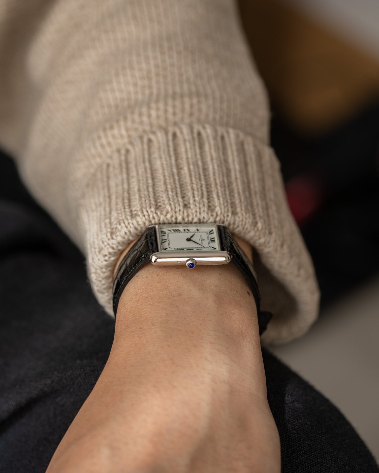 ボーム&メルシエ レクタングル 37077 WG ホワイトローマン Watch BAUME&MERCIER