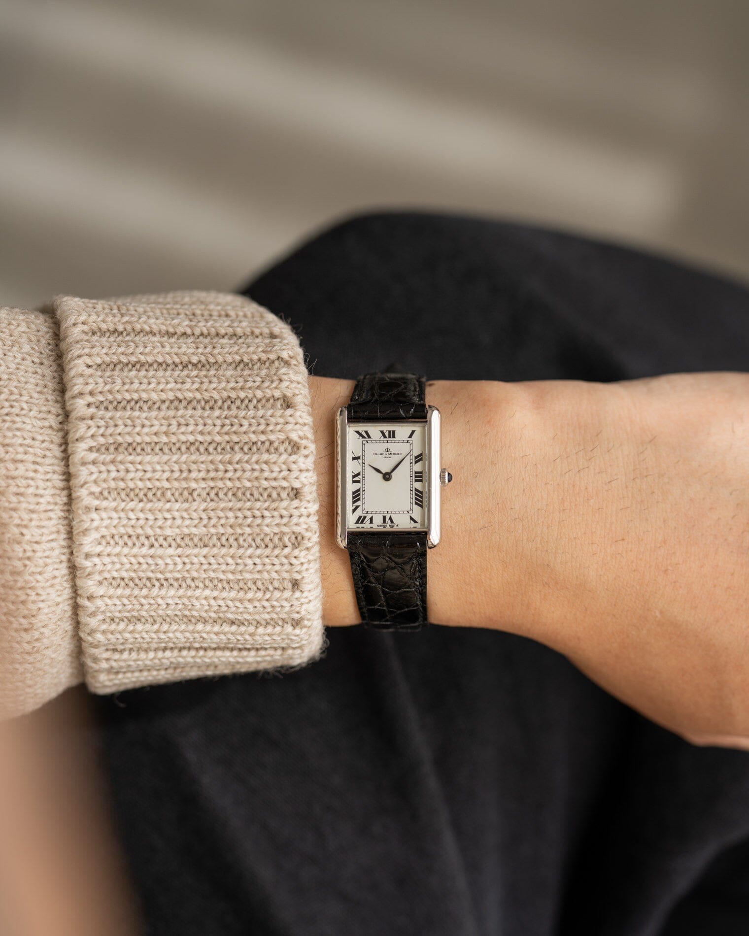 ボーム&メルシエ レクタングル 37077 WG ホワイトローマン Watch BAUME&MERCIER