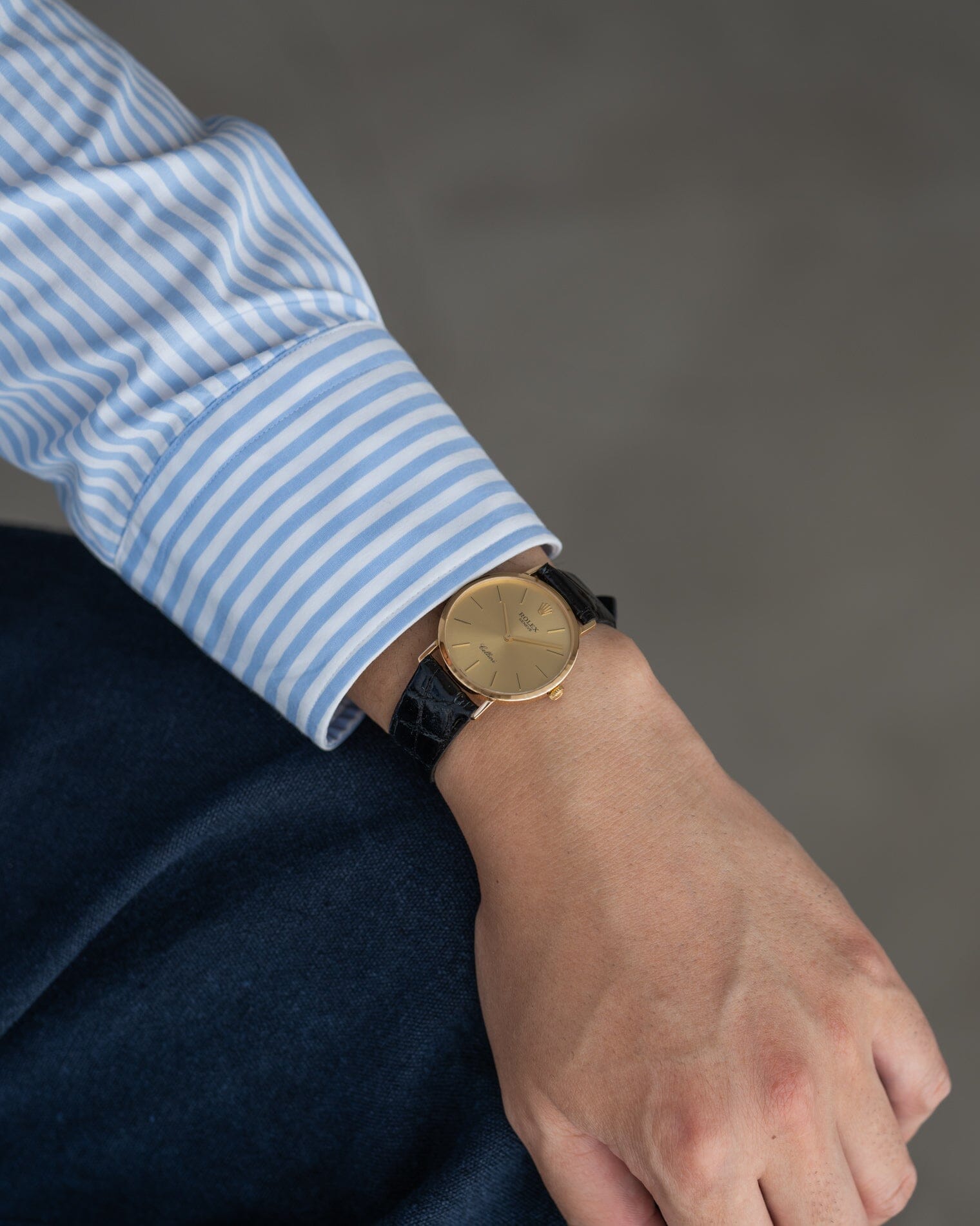 Rolex チェリーニ 4112 YG シャンパンダイアル 国際サービス保証書付き Watch ROLEX