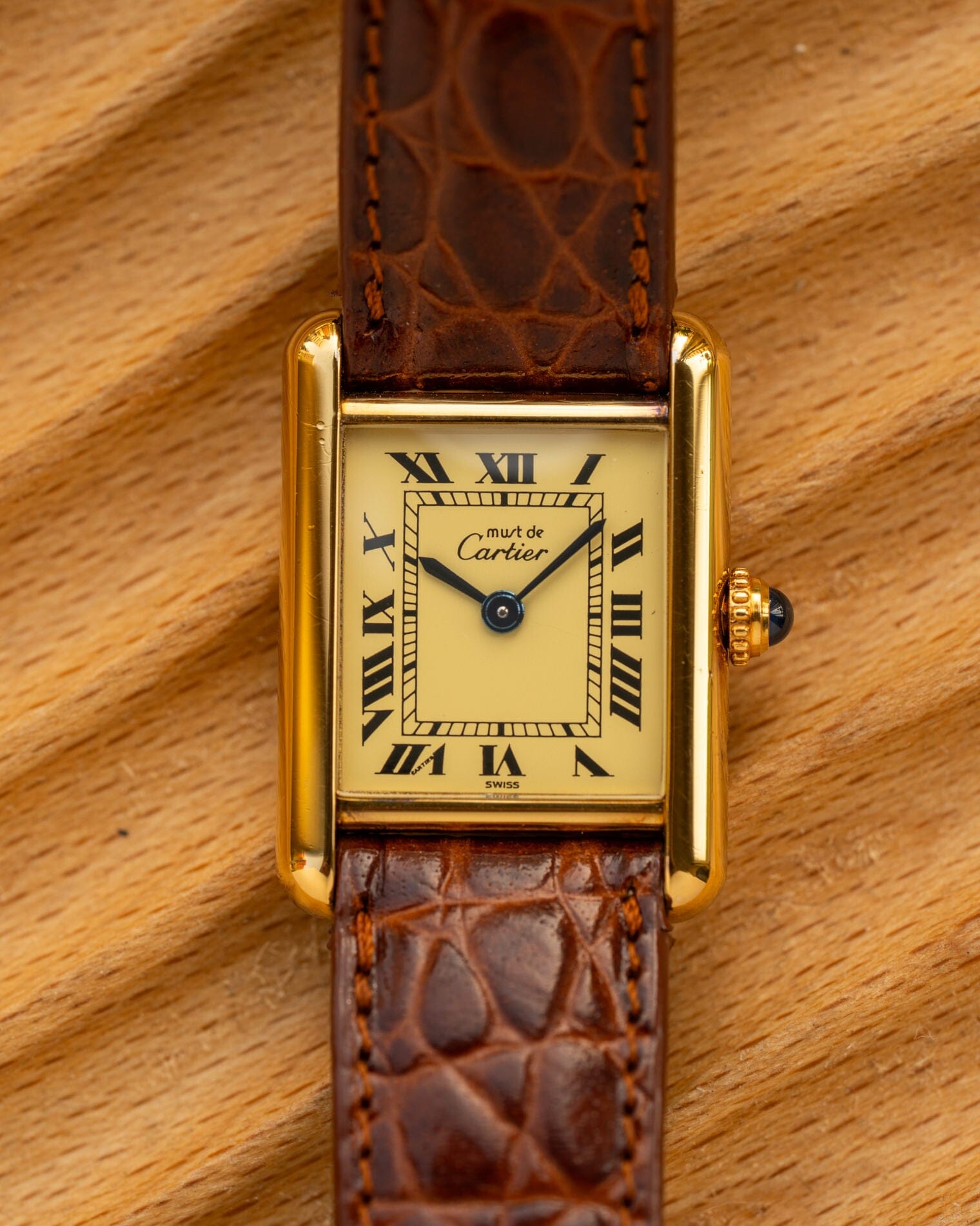 カルティエ マストタンク SM アイボリーローマン QZ Watch CARTIER