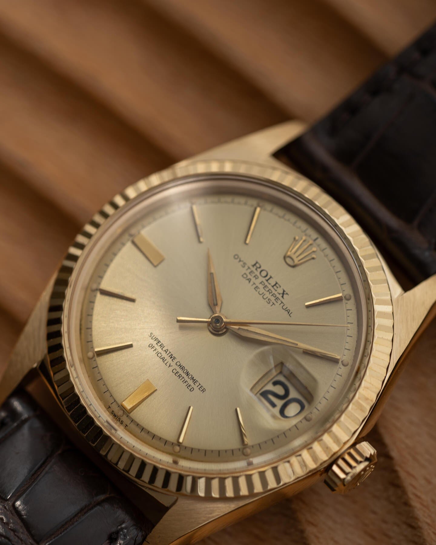 ロレックス デイトジャスト 1601/8 YG シャンパンダイアル 日ロレOH済み Watch ROLEX