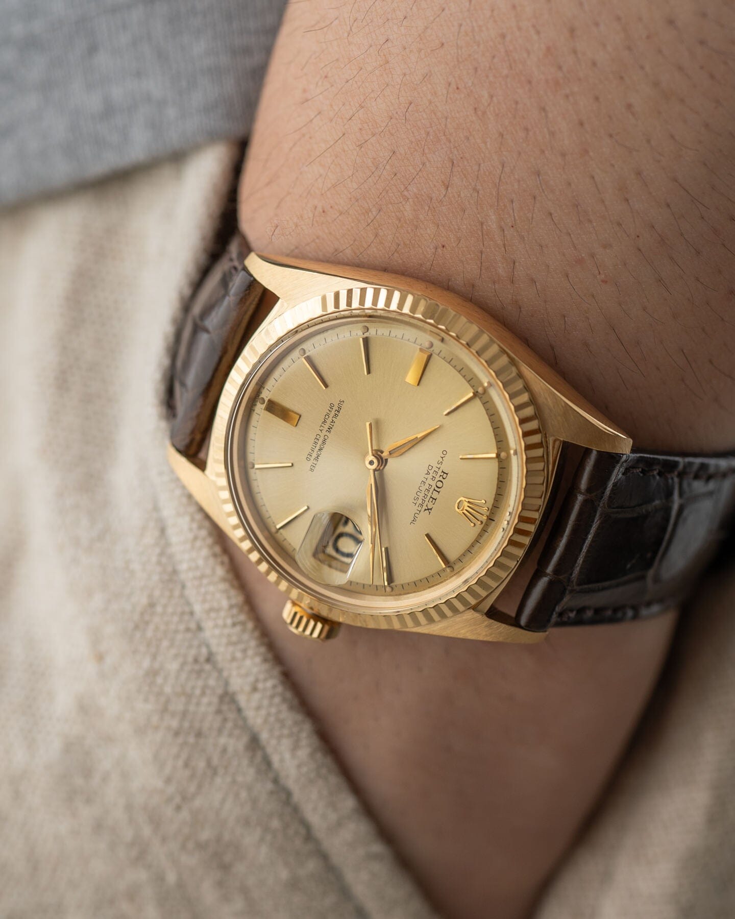ロレックス デイトジャスト 1601/8 YG シャンパンダイアル 日ロレOH済み Watch ROLEX
