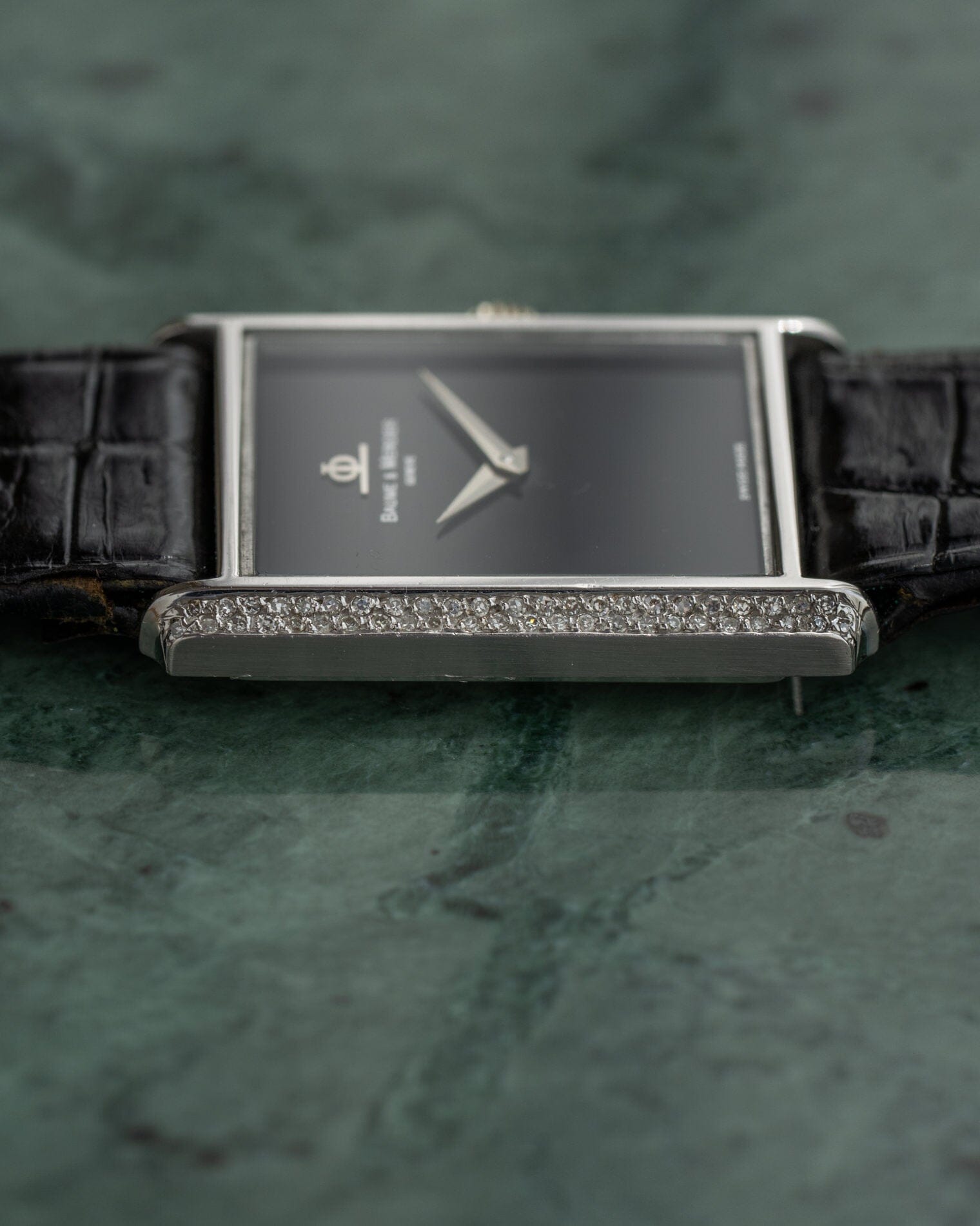 Baume&Mercier Rectangle 37205 "Tank" WG Black Dial Watch BAUME&MERCIER