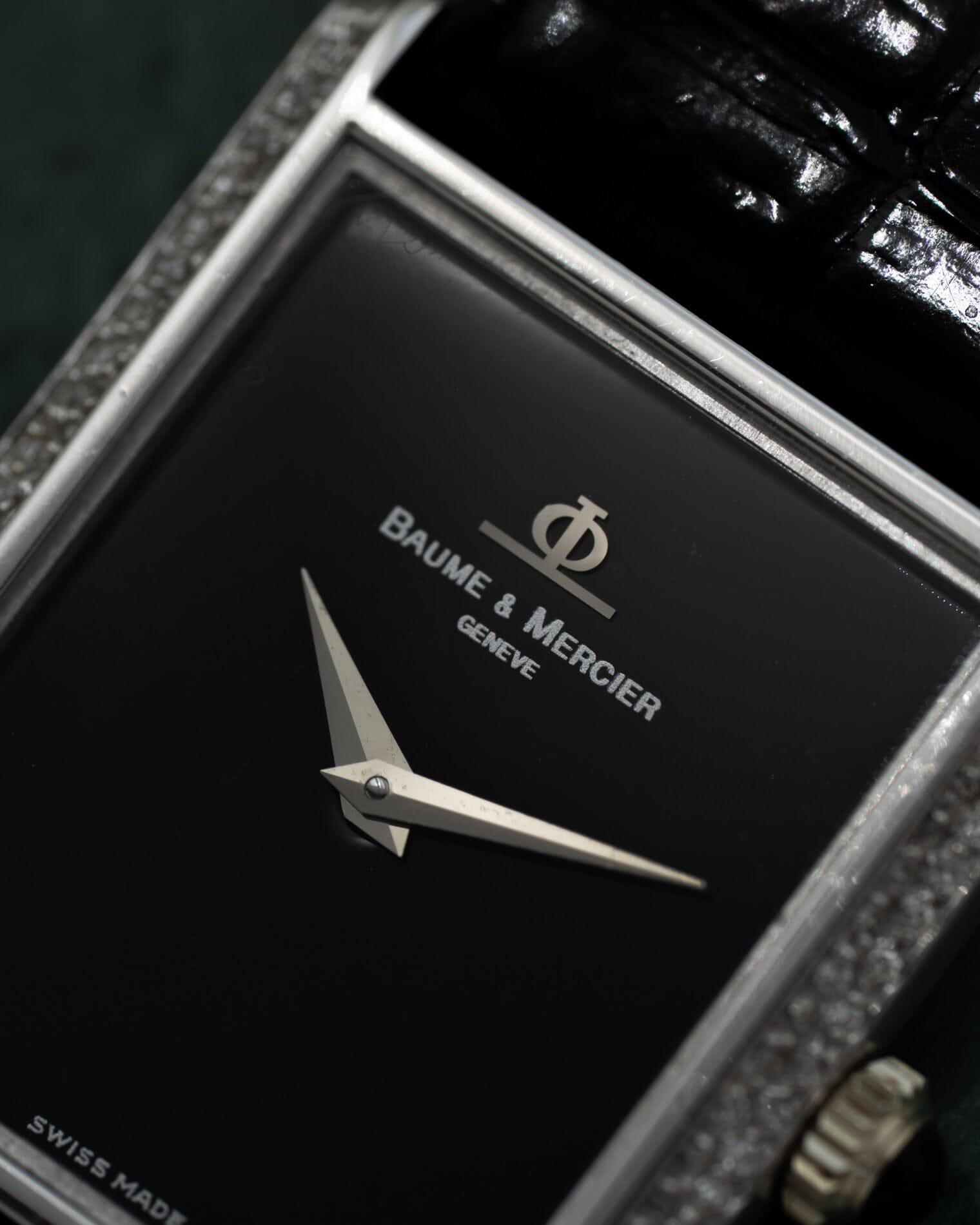 Baume&Mercier Rectangle 37205 "Tank" WG Black Dial Watch BAUME&MERCIER