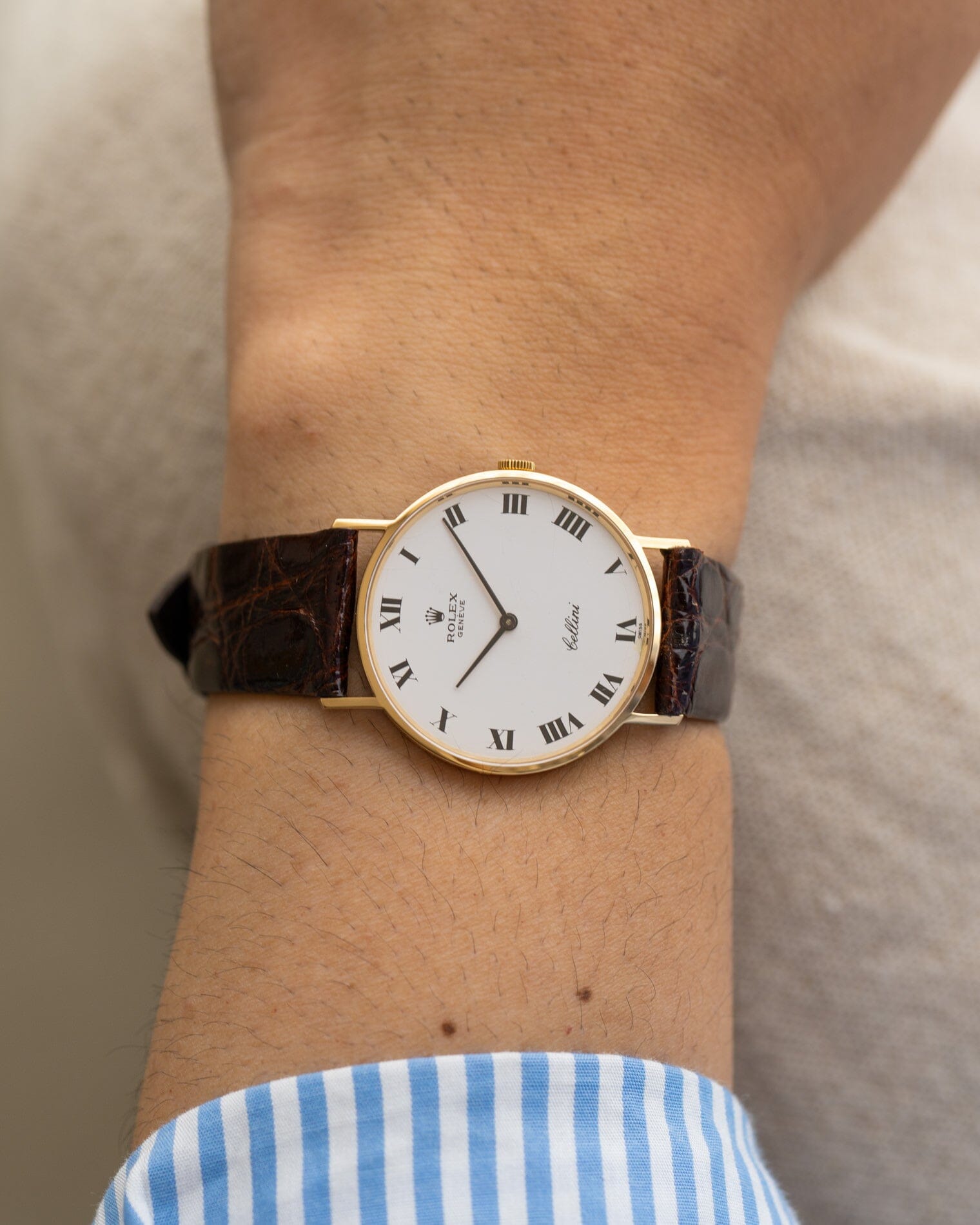 Rolex チェリーニ 3833 YG ホワイトローマン Watch ROLEX