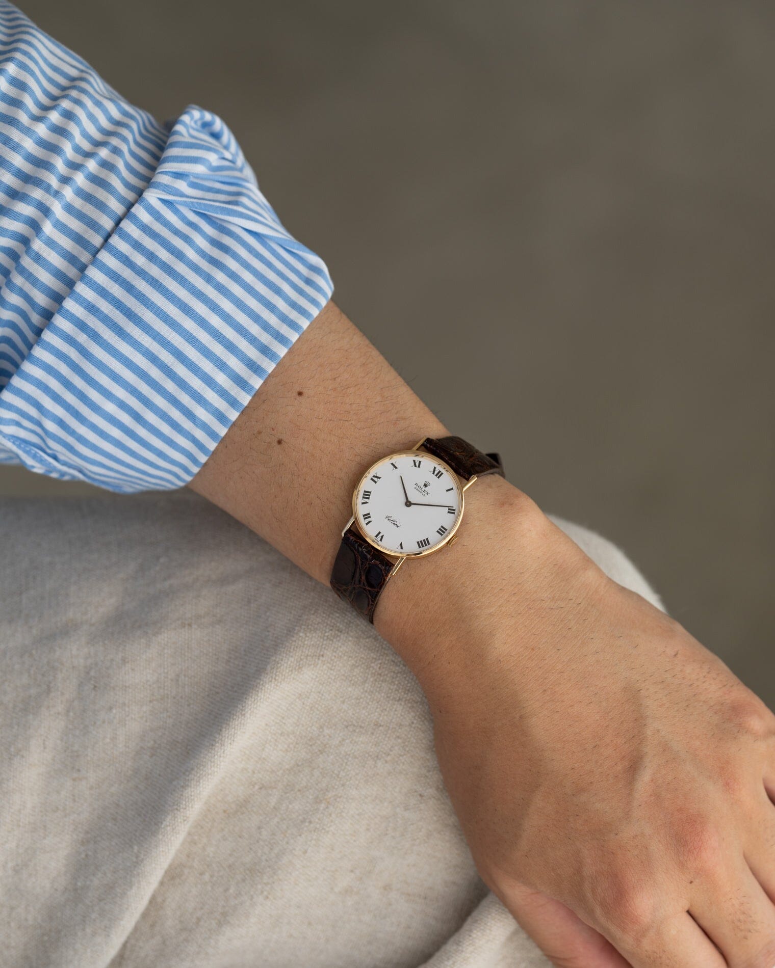 Rolex チェリーニ 3833 YG ホワイトローマン Watch ROLEX