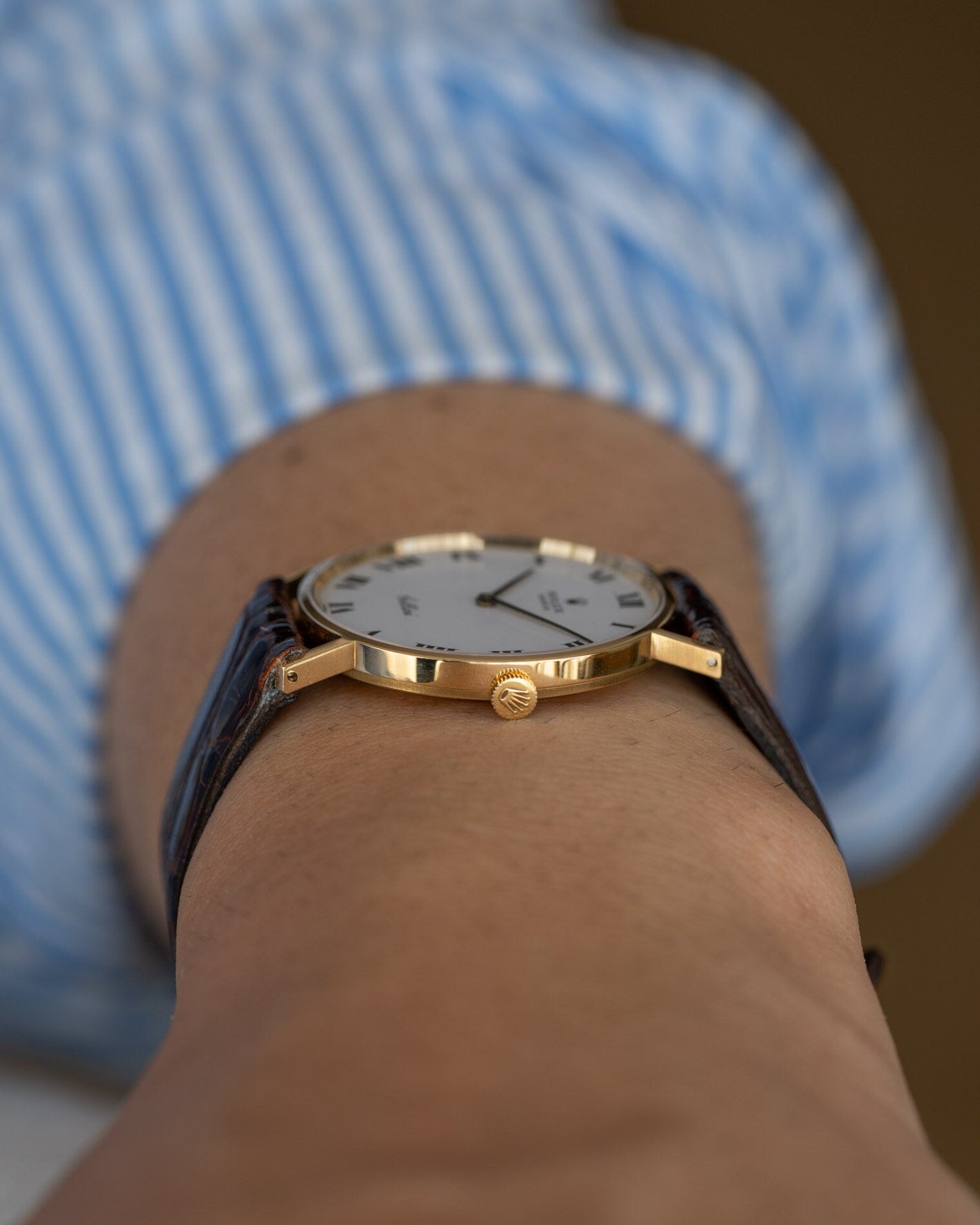 Rolex チェリーニ 3833 YG ホワイトローマン Watch ROLEX