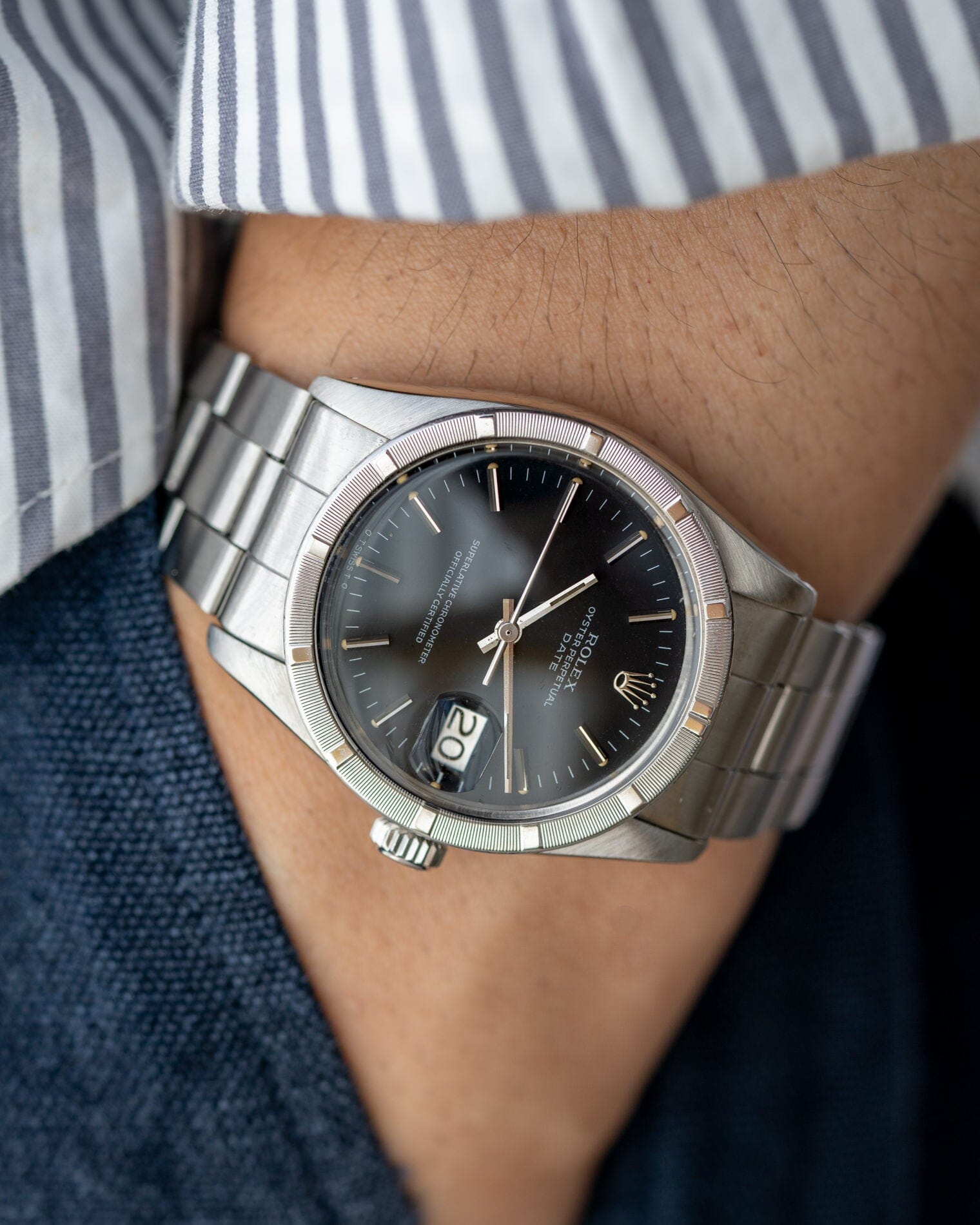 Rolex オイスターパーペチュアル デイト 1501 ブラックシグマダイアル Watch ROLEX