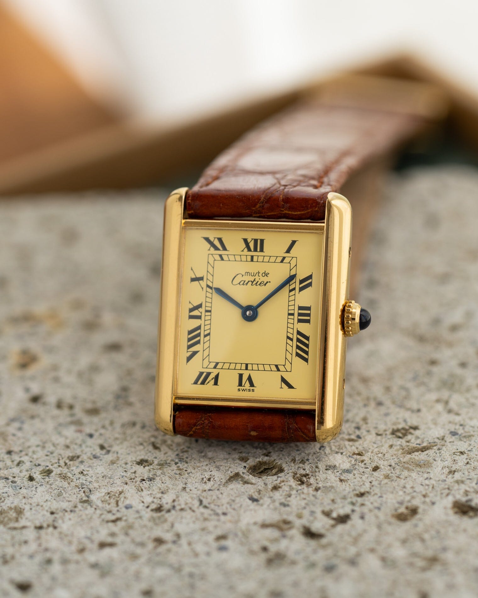 カルティエ マストタンク LM アイボリーローマン QZ Watch CARTIER