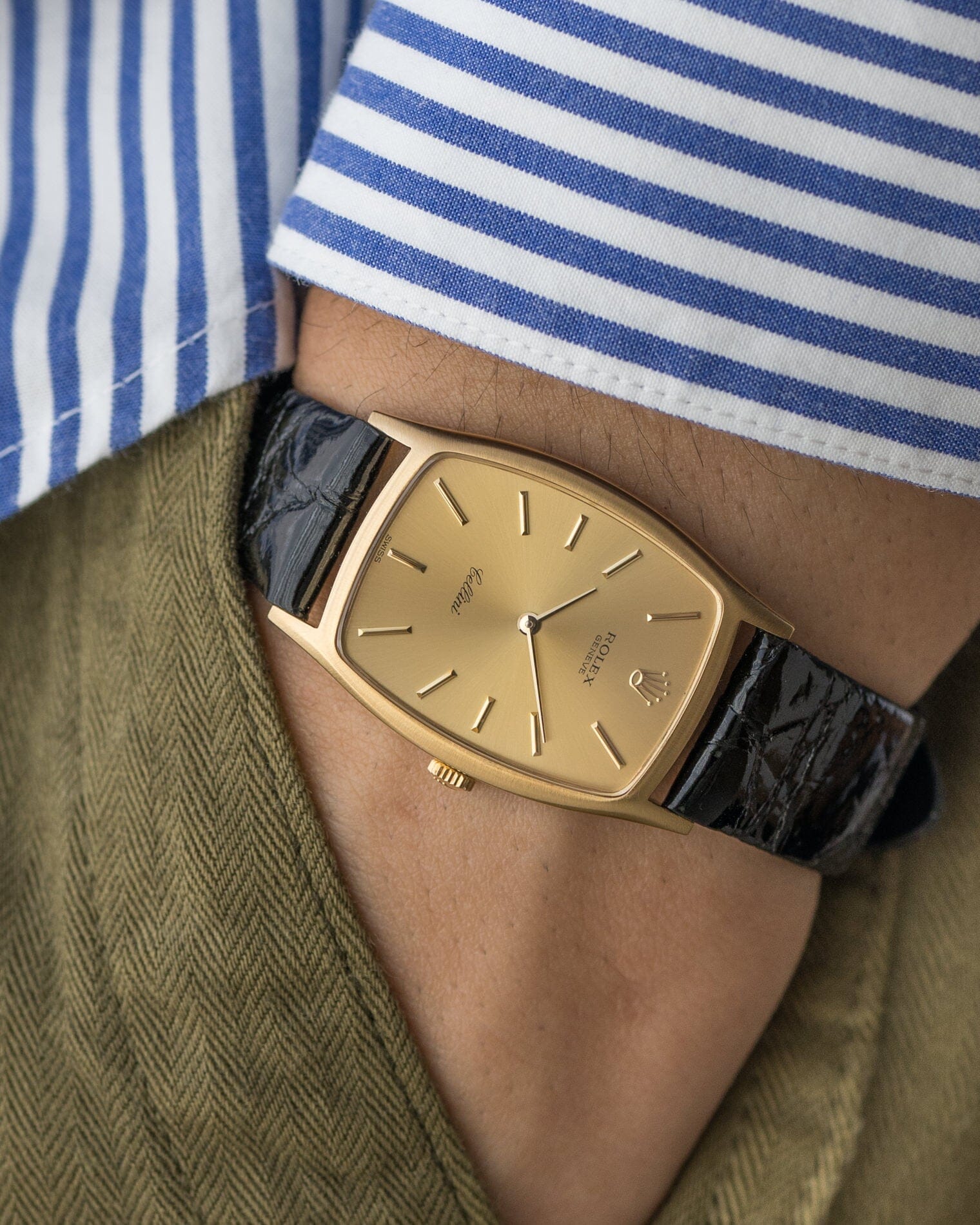 Rolex チェリーニ 3807 YG シャンパンダイアル Watch ROLEX