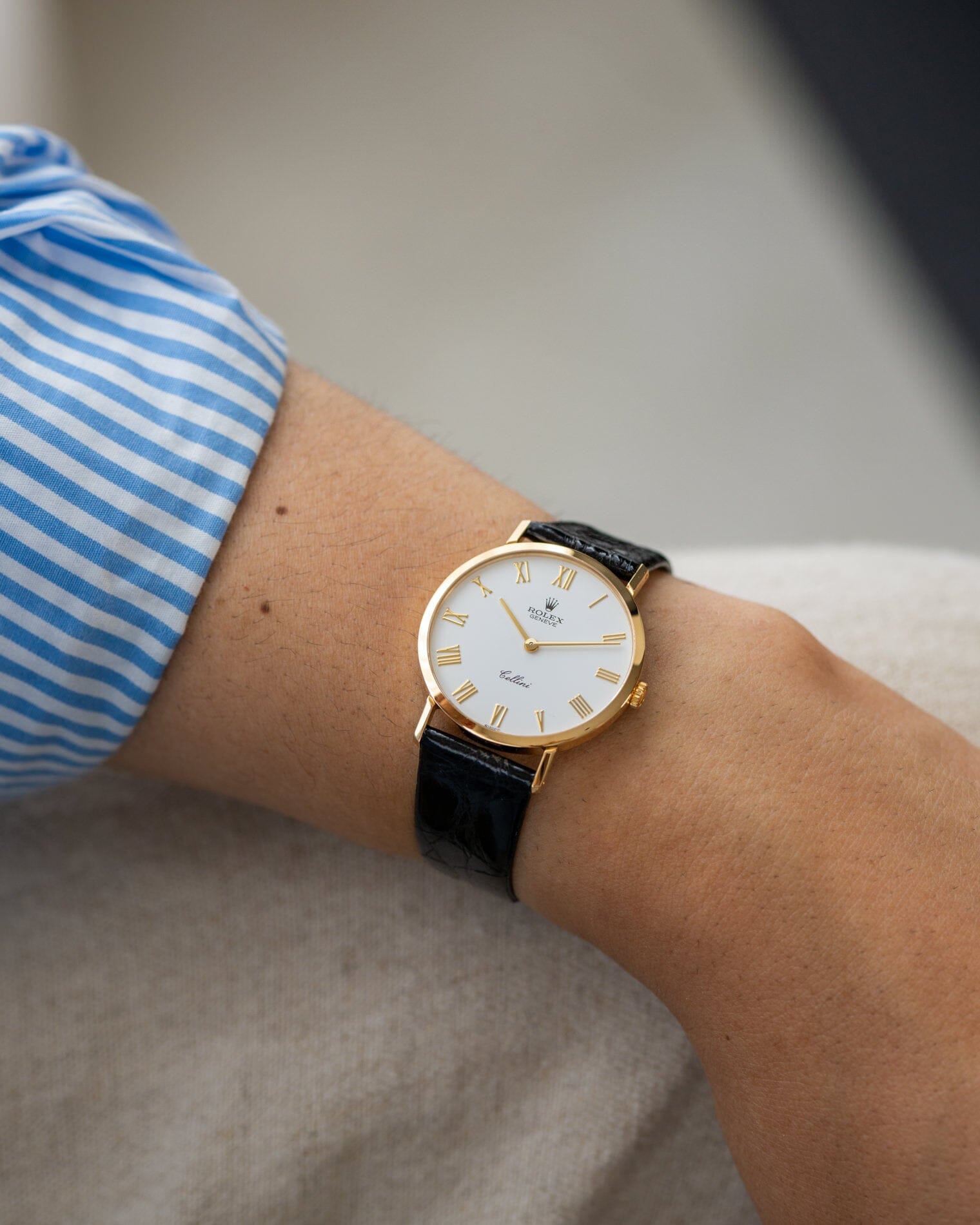 Rolex チェリーニ 4112 YG ホワイトローマン Watch ROLEX