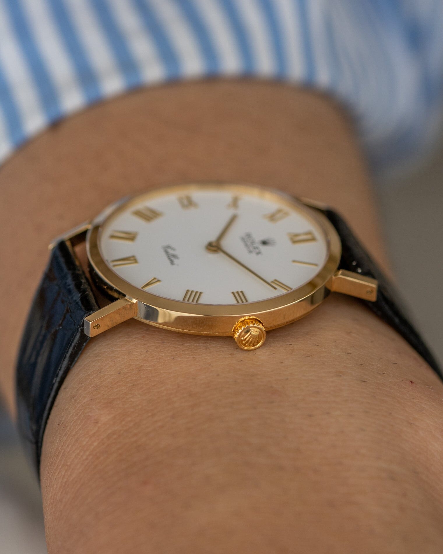 Rolex チェリーニ 4112 YG ホワイトローマン Watch ROLEX