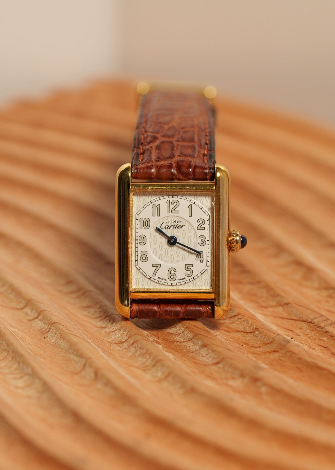 カルティエ マストタンク SM 2415 ビッグアラビア QZ 箱保証書付き Watch CARTIER