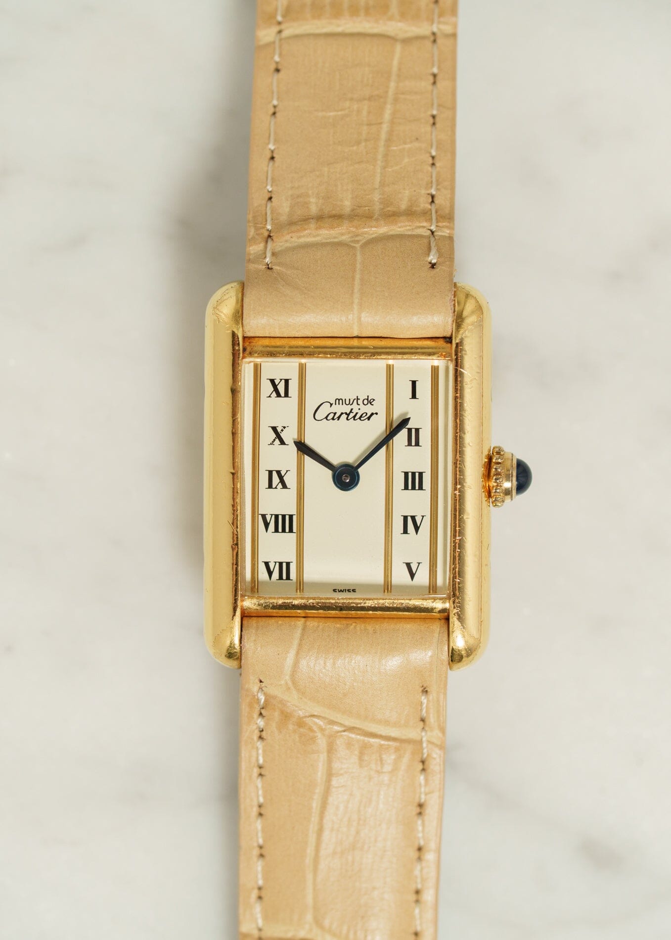 カルティエ マストタンク SM 縦ローマン QZ Watch CARTIER