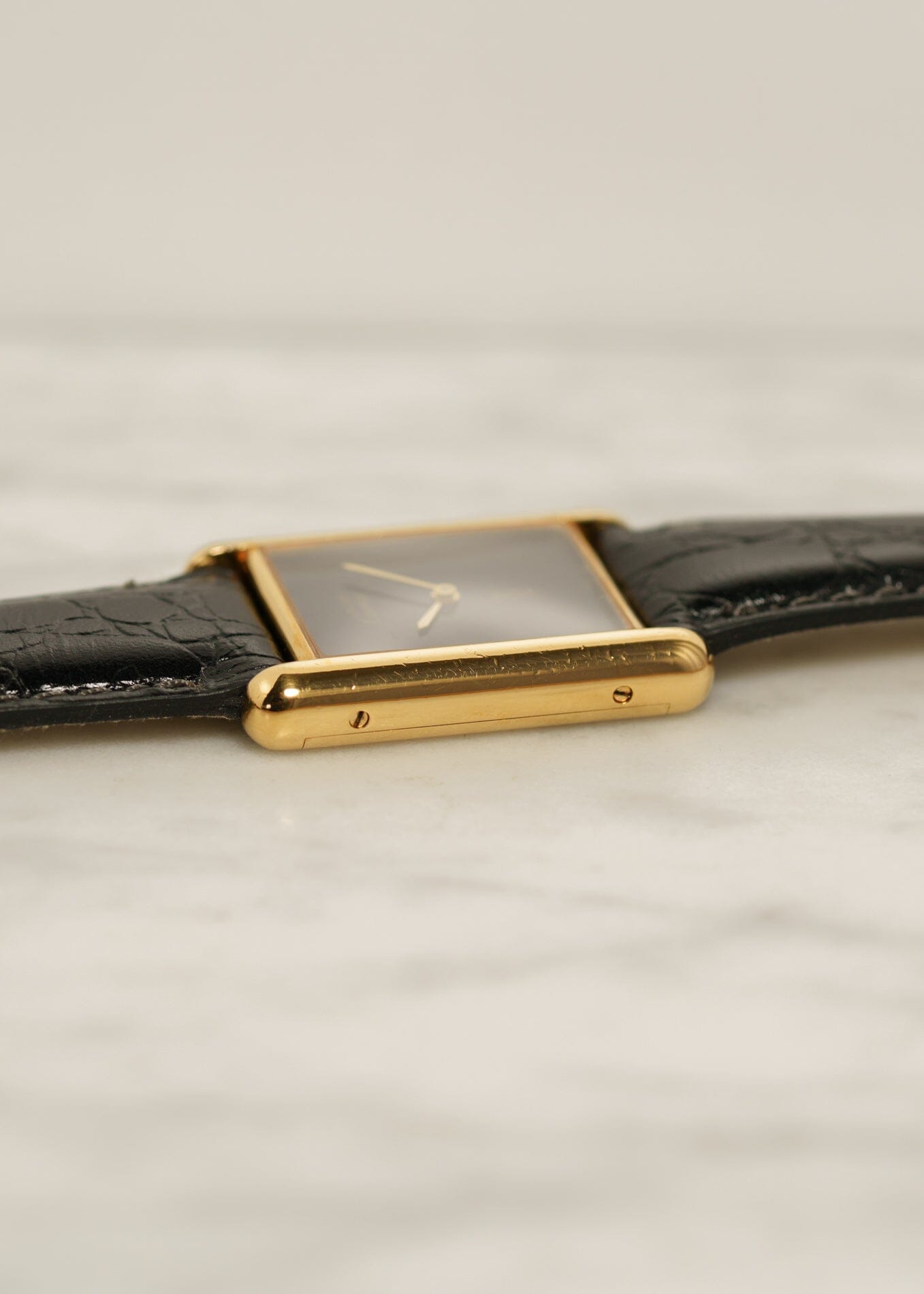 カルティエ マストタンク LM ブラックオニキス 手巻き 再メッキ済み Watch CARTIER