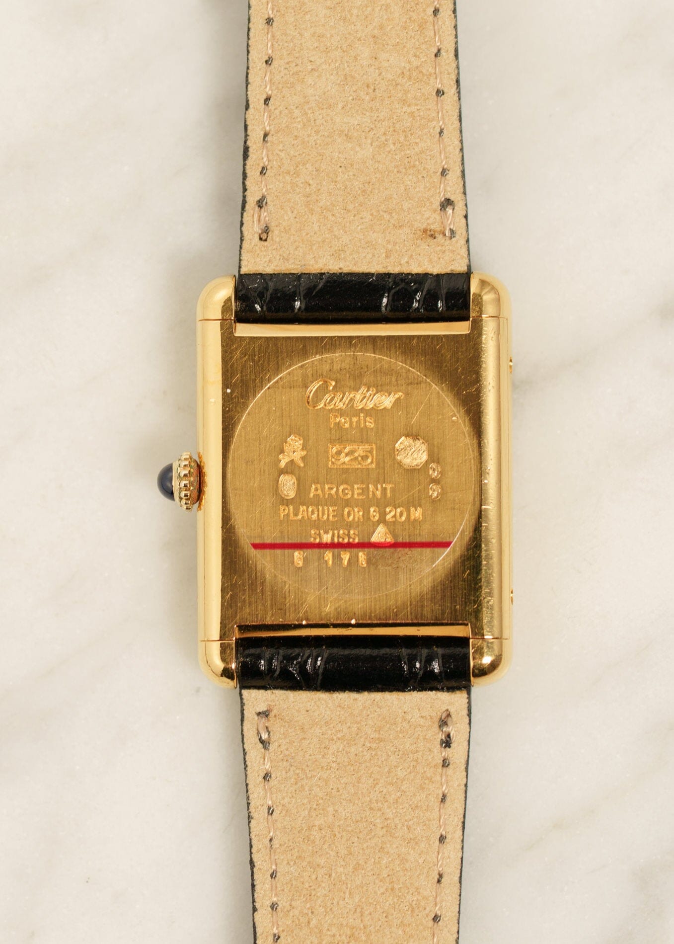 カルティエ マストタンク LM ブラックオニキス 手巻き 再メッキ済み Watch CARTIER