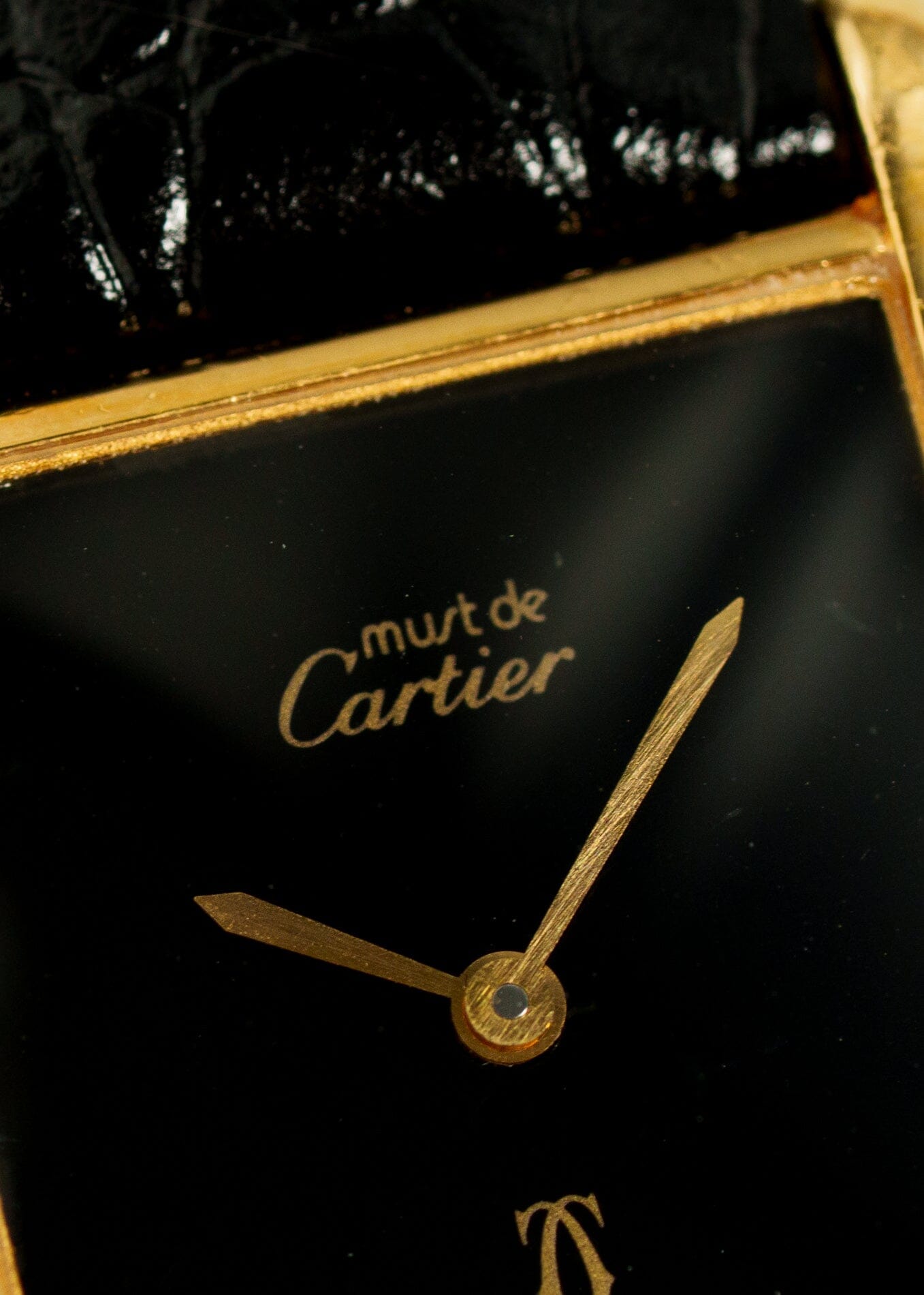 カルティエ マストタンク LM ブラックオニキス 手巻き 再メッキ済み Watch CARTIER