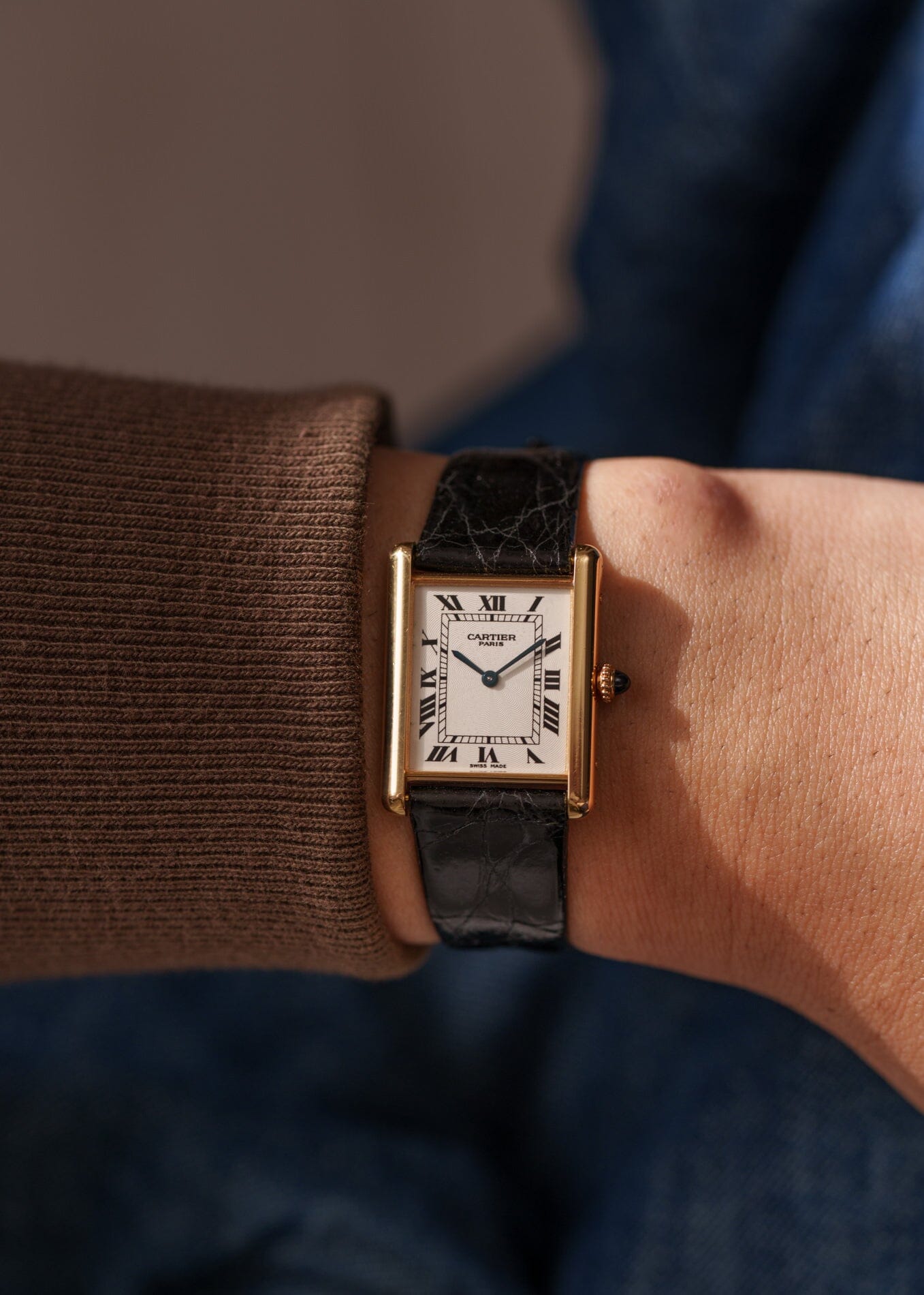 Cartier タンク ルイ カルティエ LM YG CPCP 1600B 箱付き Watch CARTIER