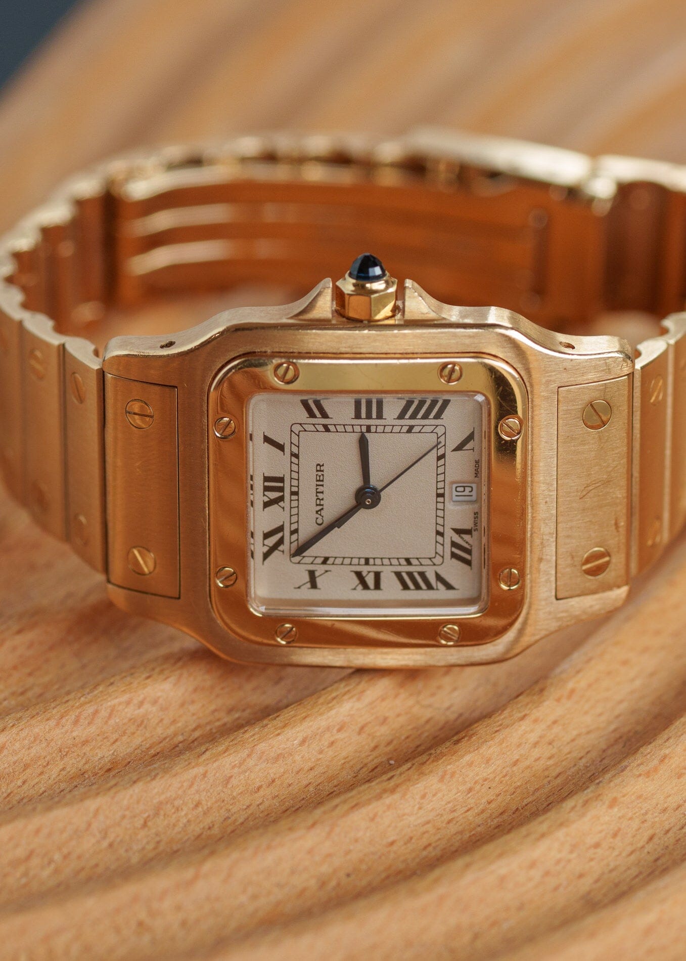 Cartier Santos Galbee LM 887901 YG with Service Paper Watch CARTIER