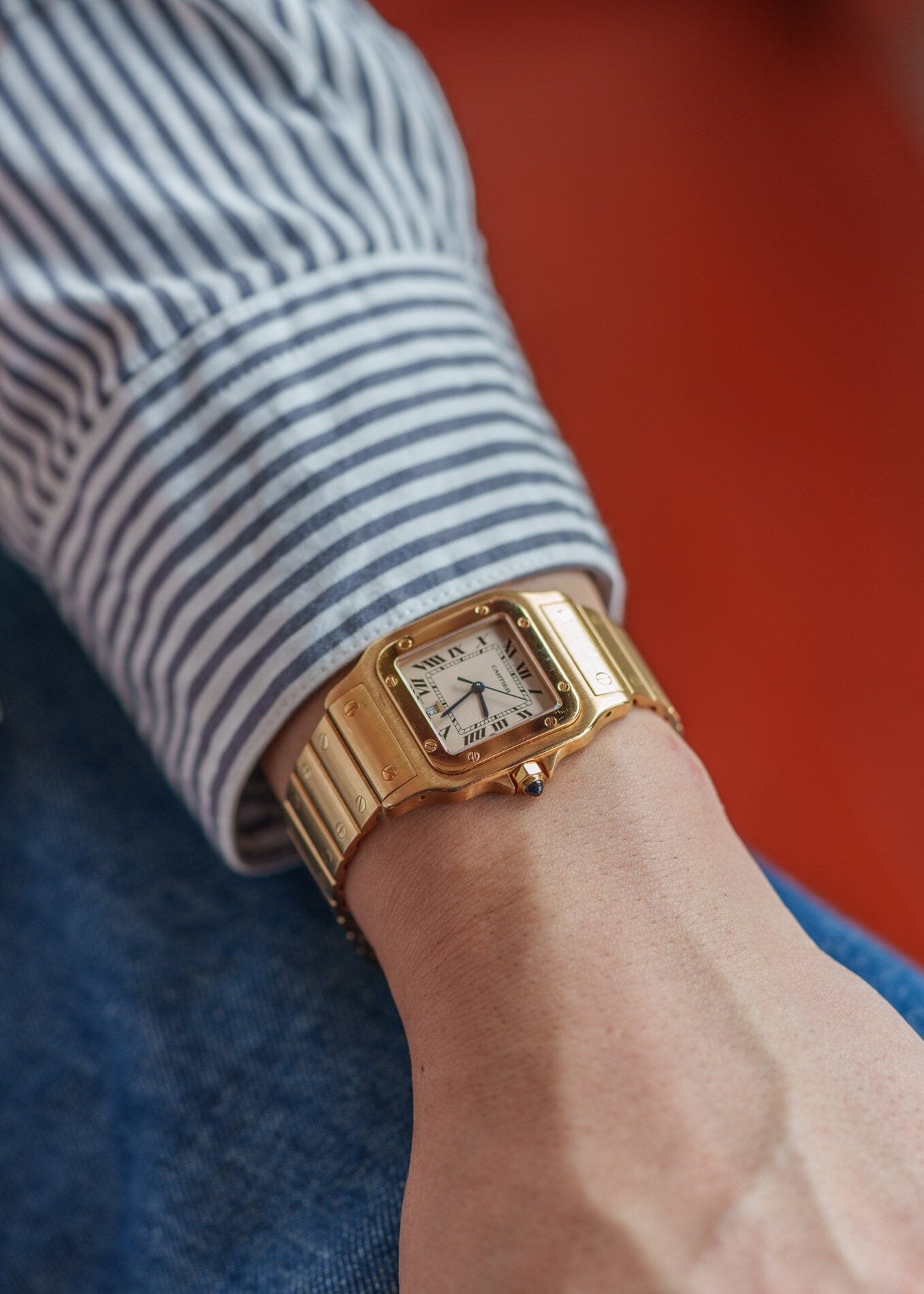 Cartier Santos Galbee LM 887901 YG with Service Paper Watch CARTIER