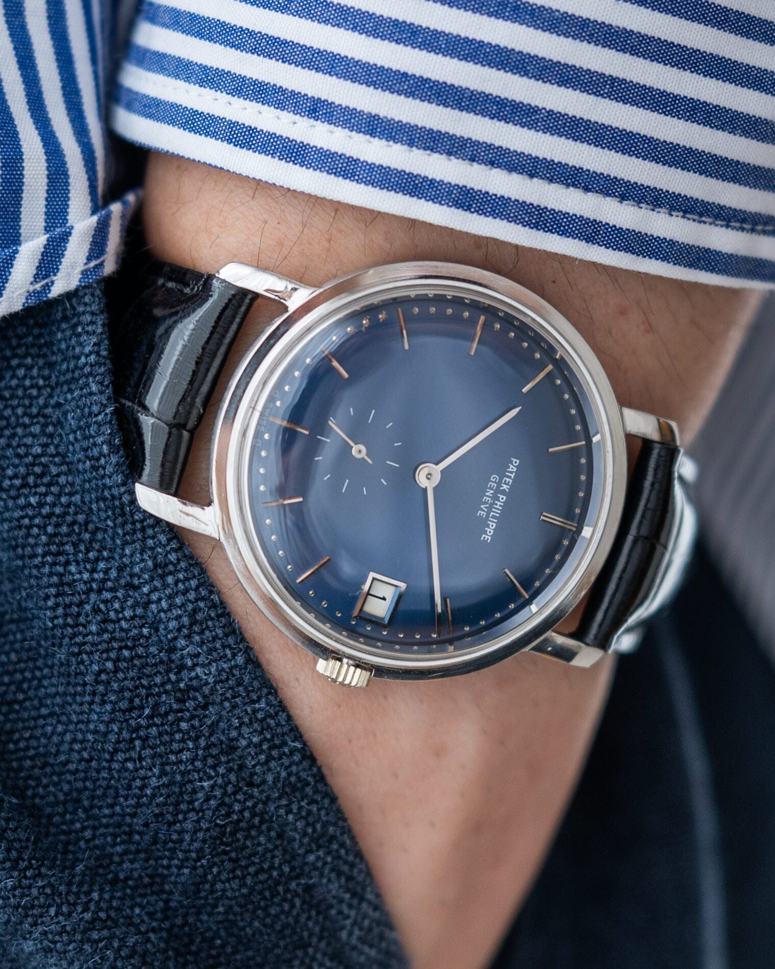 Patek Philippe カラトラバ 3445 WG ブルーシグマダイアル アーカイブ付 Watch PATEK PHILIPPE