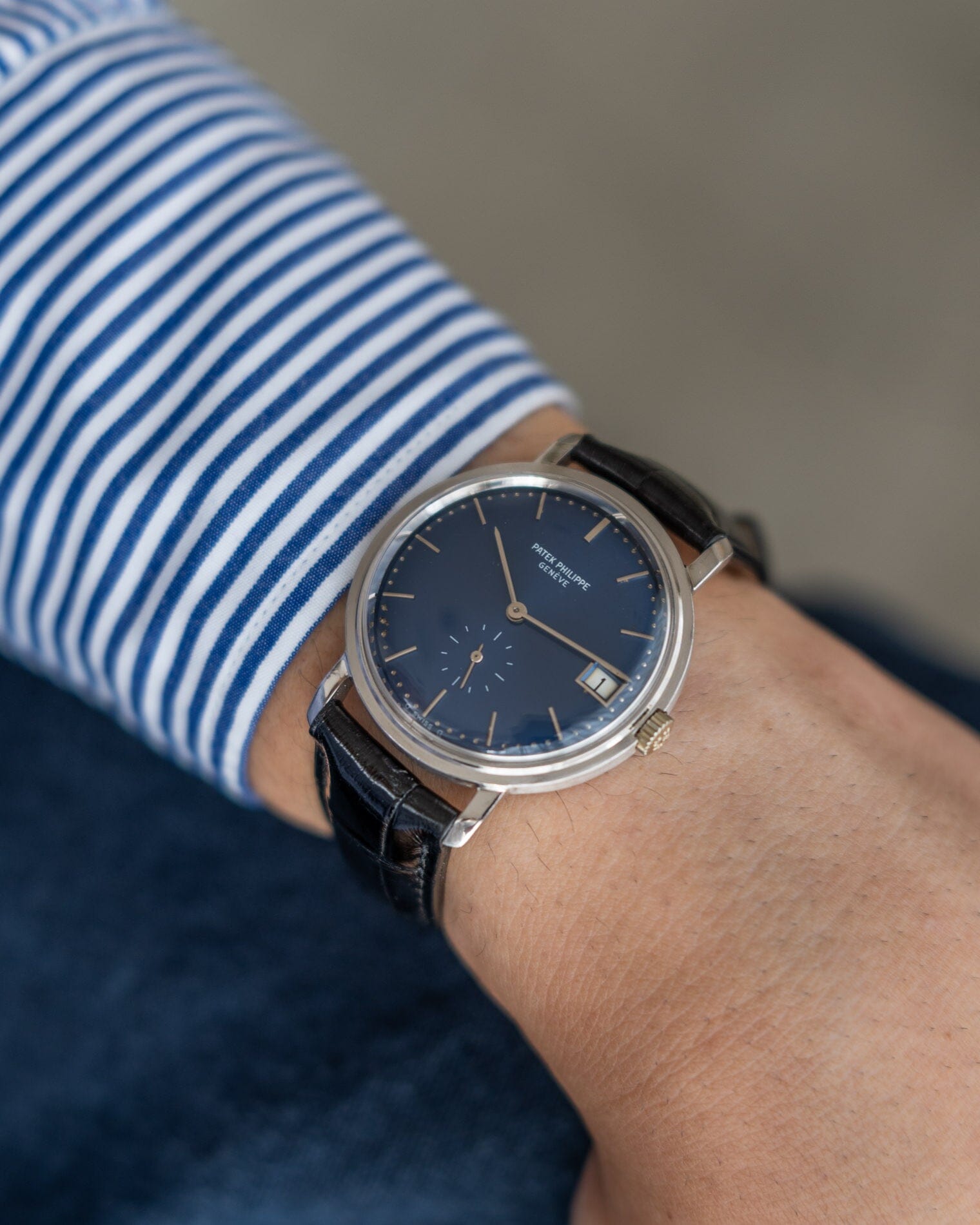 Patek Philippe カラトラバ 3445 WG ブルーシグマダイアル アーカイブ付 Watch PATEK PHILIPPE
